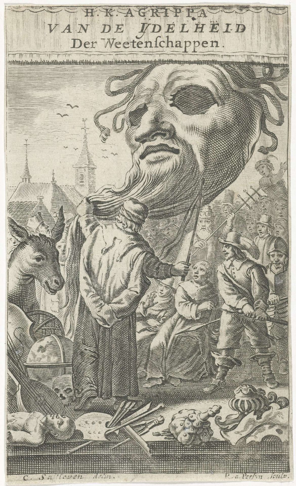 Spotprent op de kunsten by Reinier van Persijn