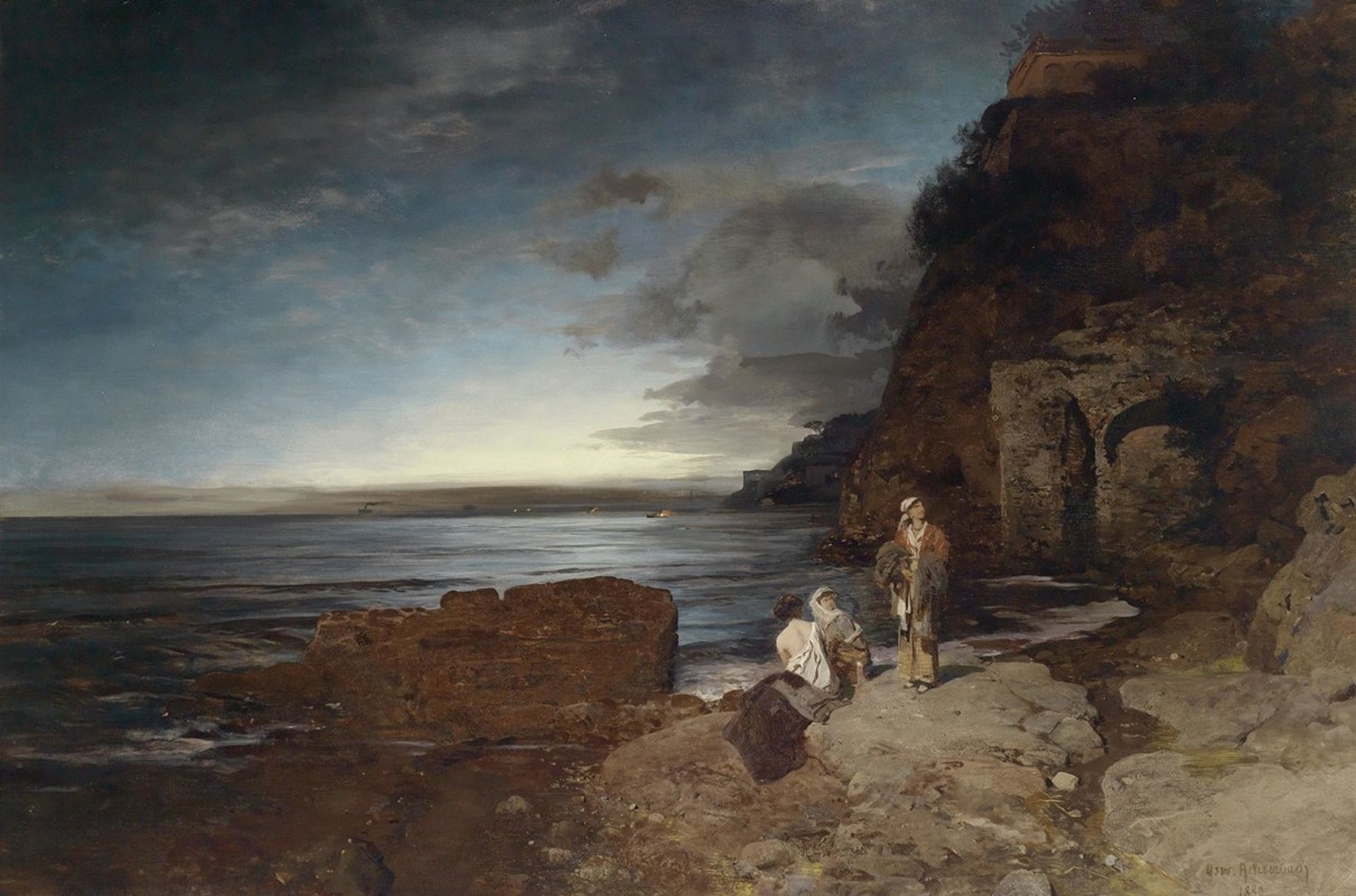 Abend an der Küste by Oswald Achenbach