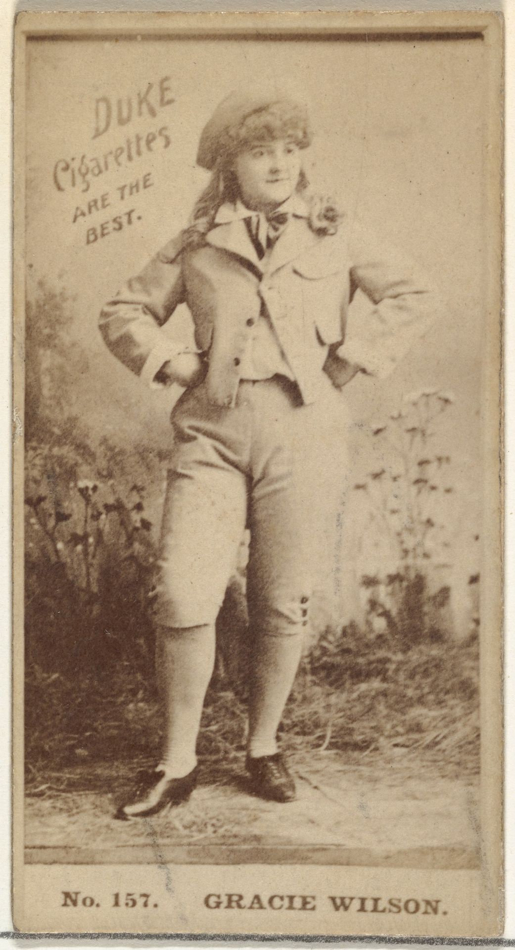 Card Number 157, Gracie Wilson, from the Actors and Actresses series (N145-6) issued by Duke Sons & Co. to promote Duke Cigarettes by W. Duke, Sons & Co.