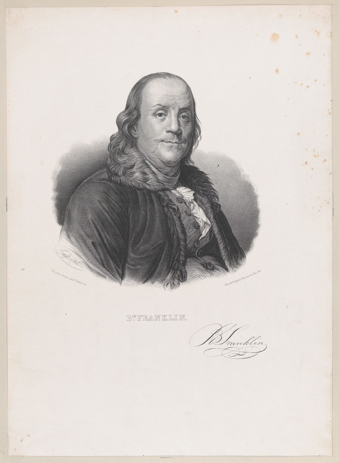 Portrait of Benjamin Franklin by Auguste Toussaint Lecler
