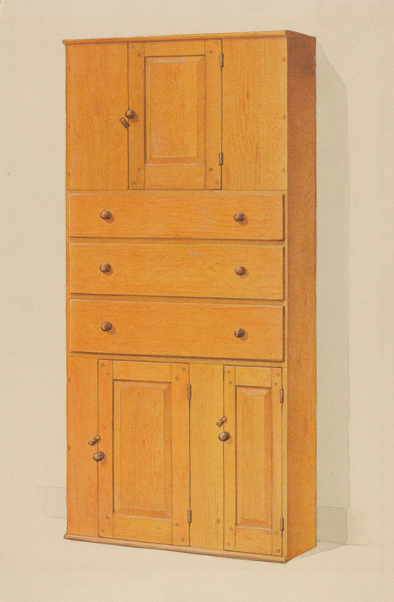 Shaker Cupboard with Drawers by Howard Weld