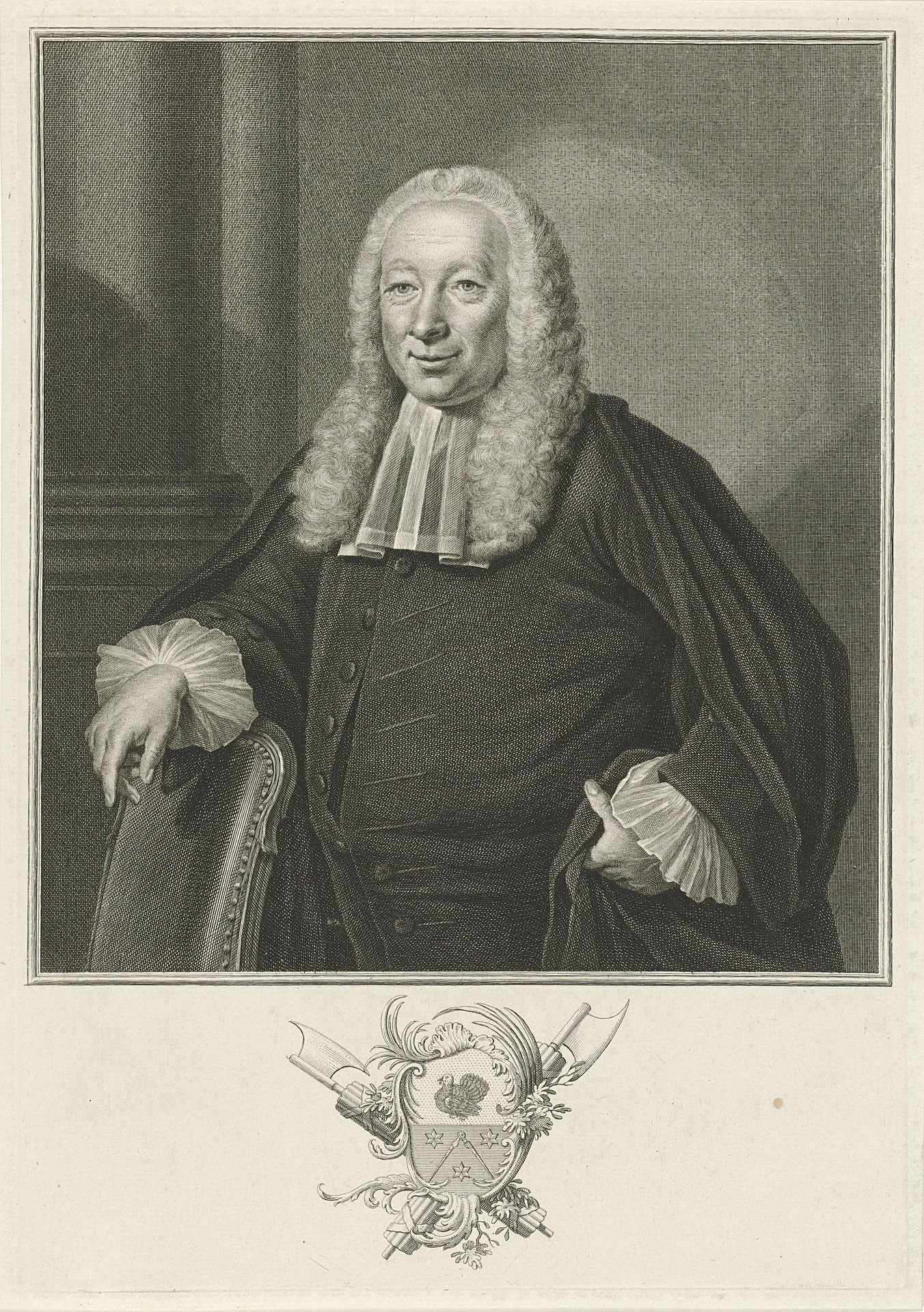 Portret van Jan Calkoen by Jacob Houbraken