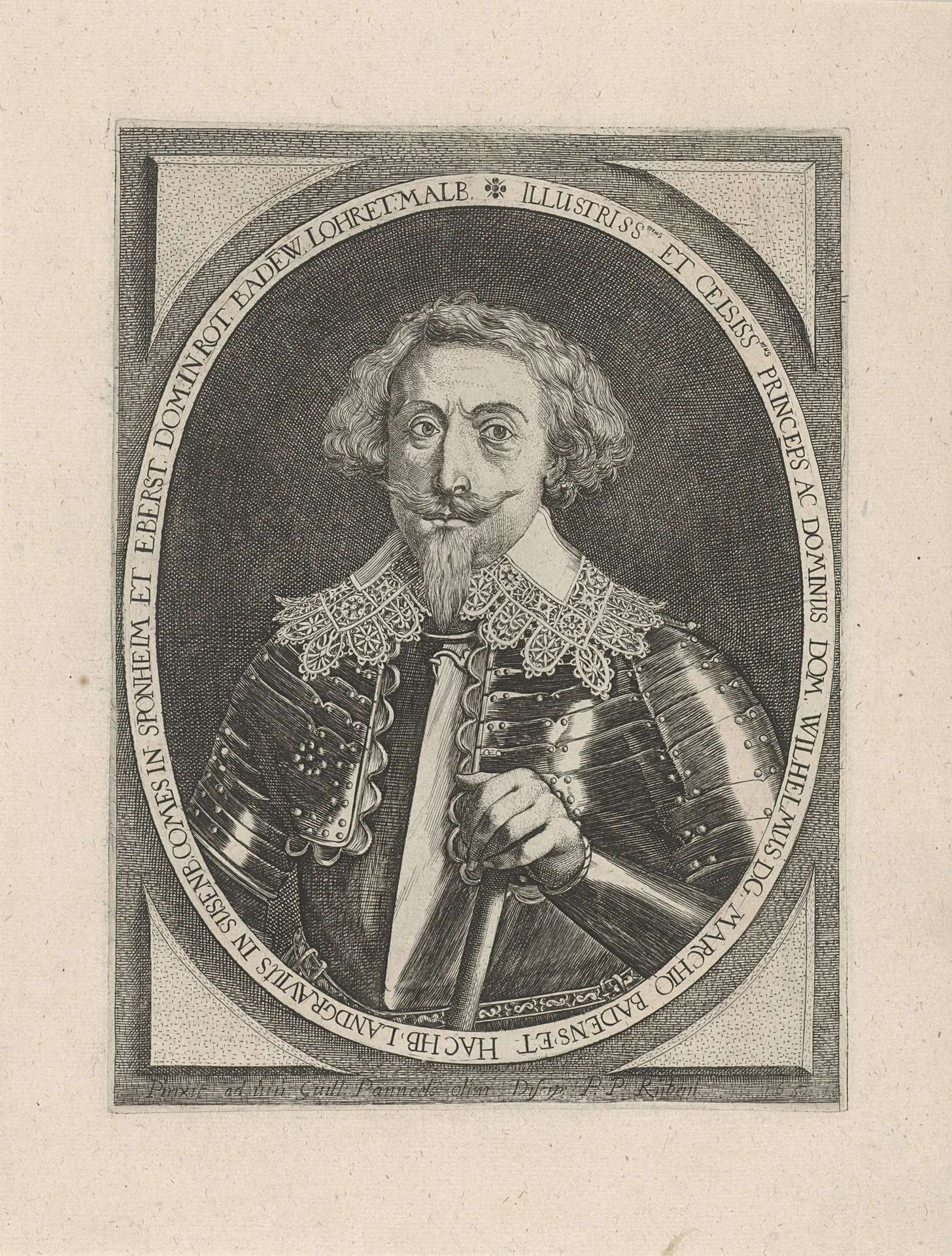 Portret van Willem, markgraaf van Baden by Willem Panneels