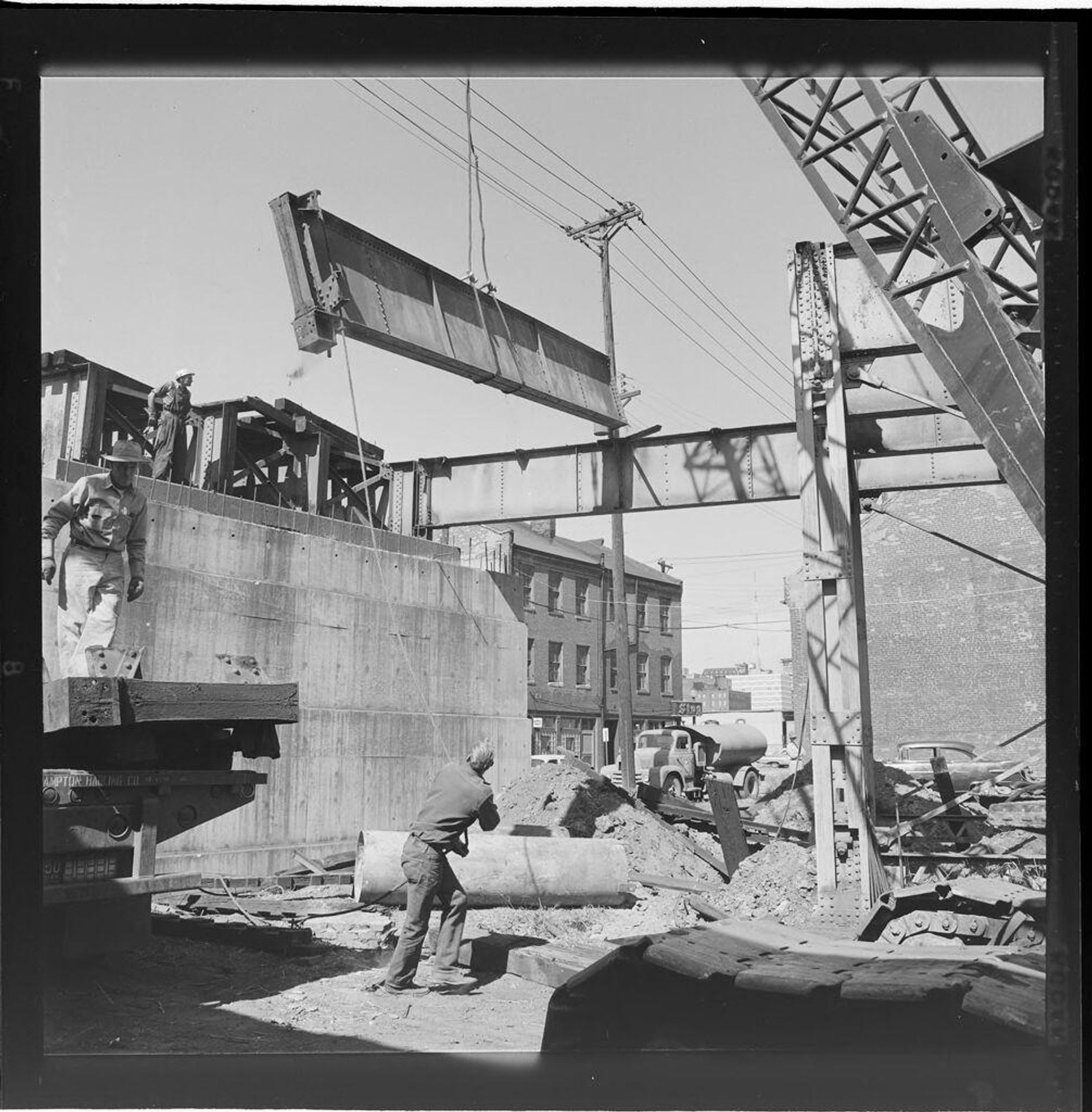 Untitled (construction of buildings) by Jack Gould