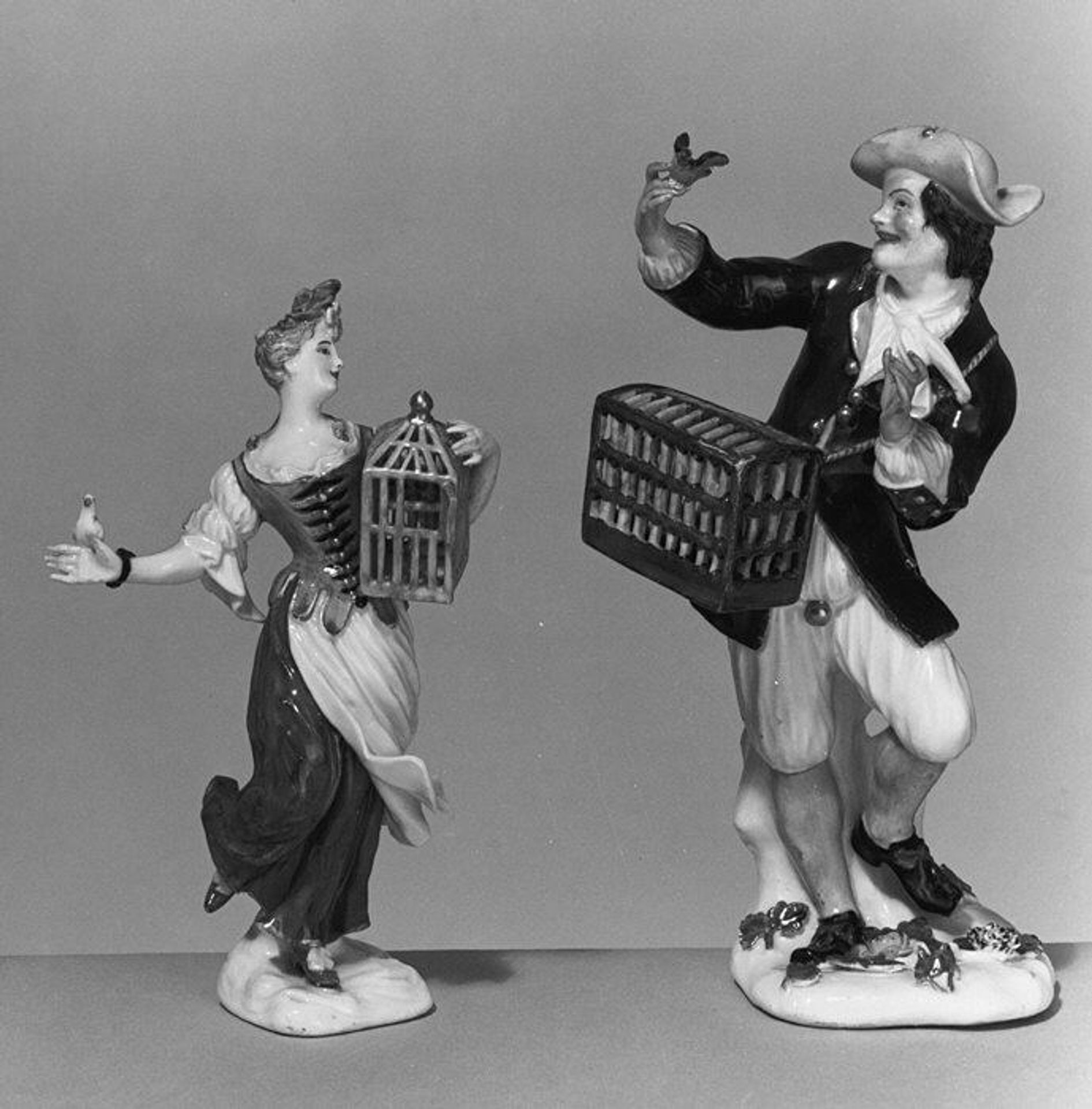 Bird seller (one of a pair) by Meissen Manufactory