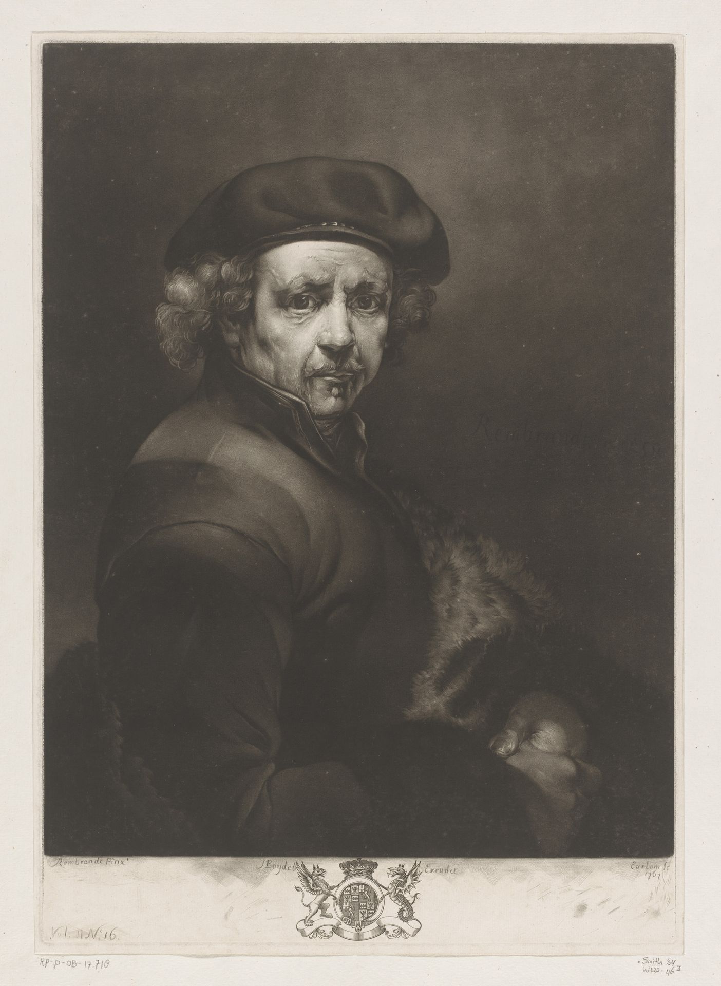 Portret van Rembrandt van Rijn by Richard Earlom