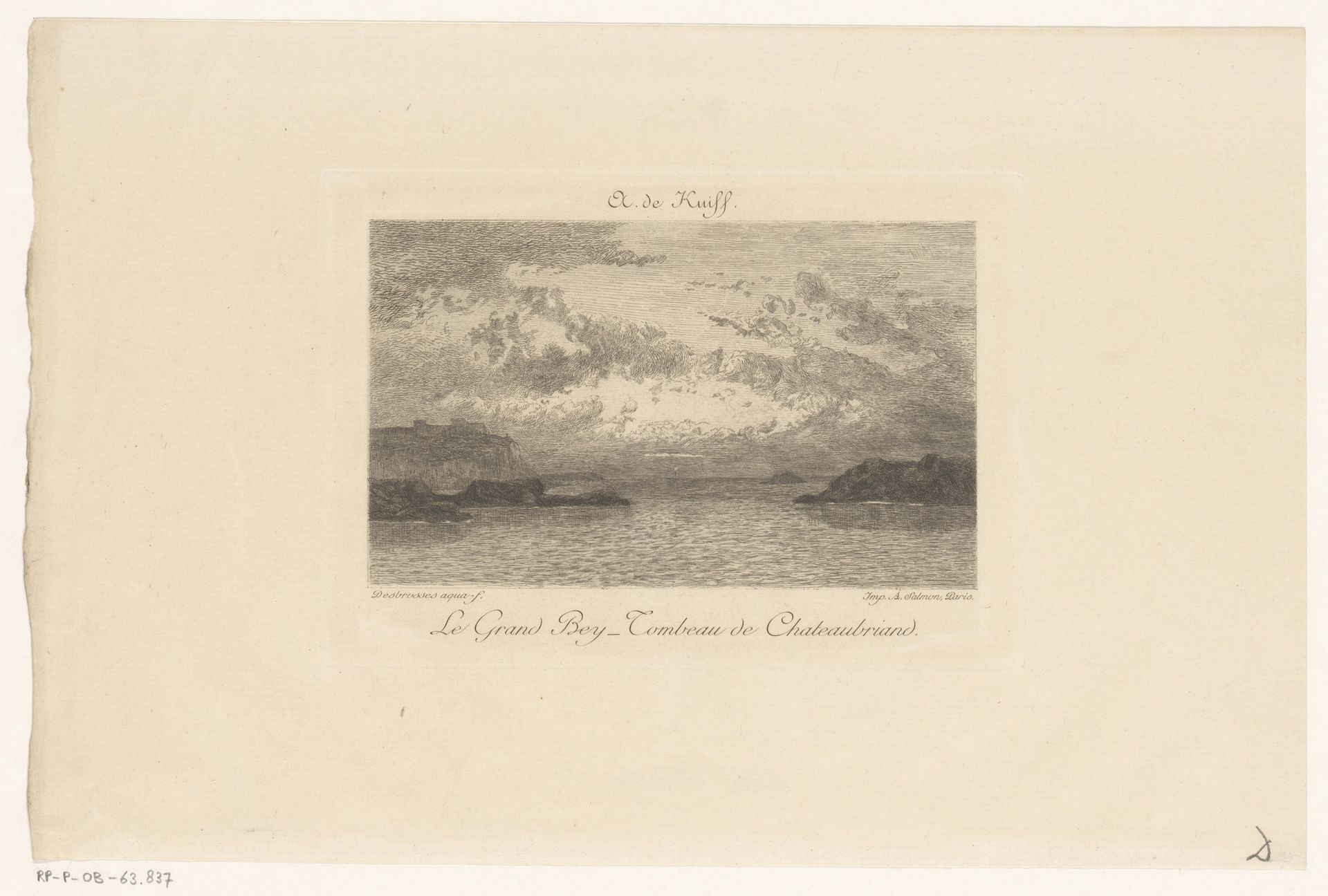 Gezicht op de Tombeau de Chateaubriand te Grand Bé by Léopold Desbrosses