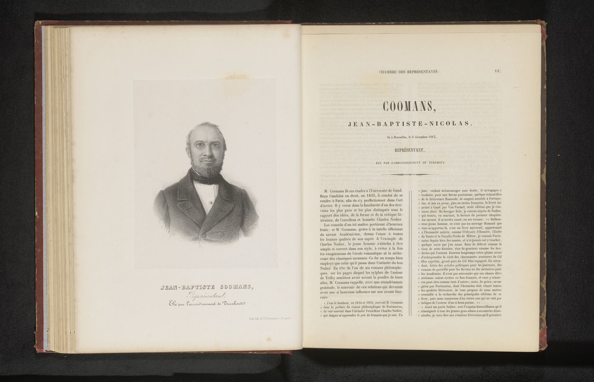 Reproductie van een foto van een portret van Jean-Baptiste Coomans by Henri Borremans