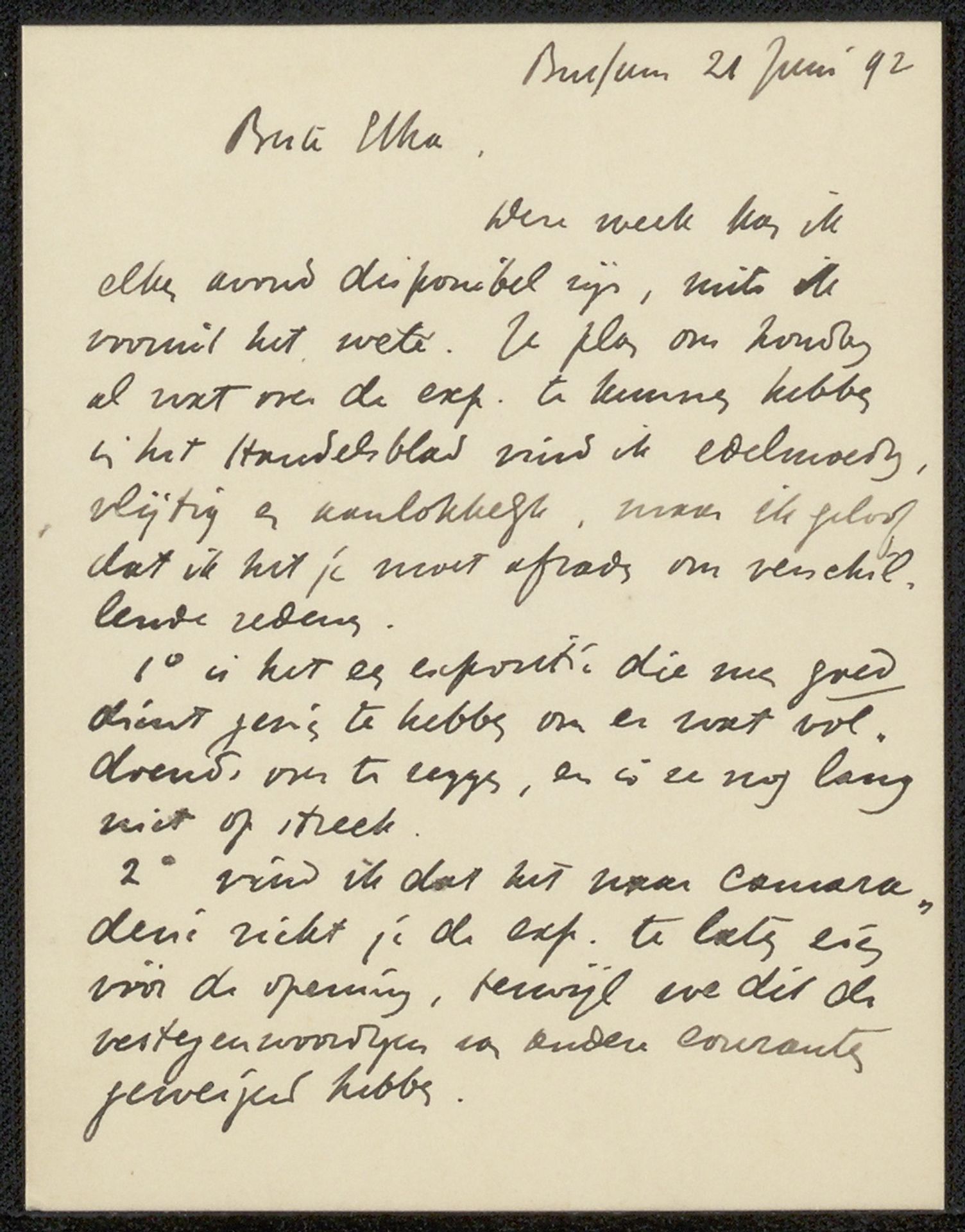 Brief aan Etha Fles by Jan Veth