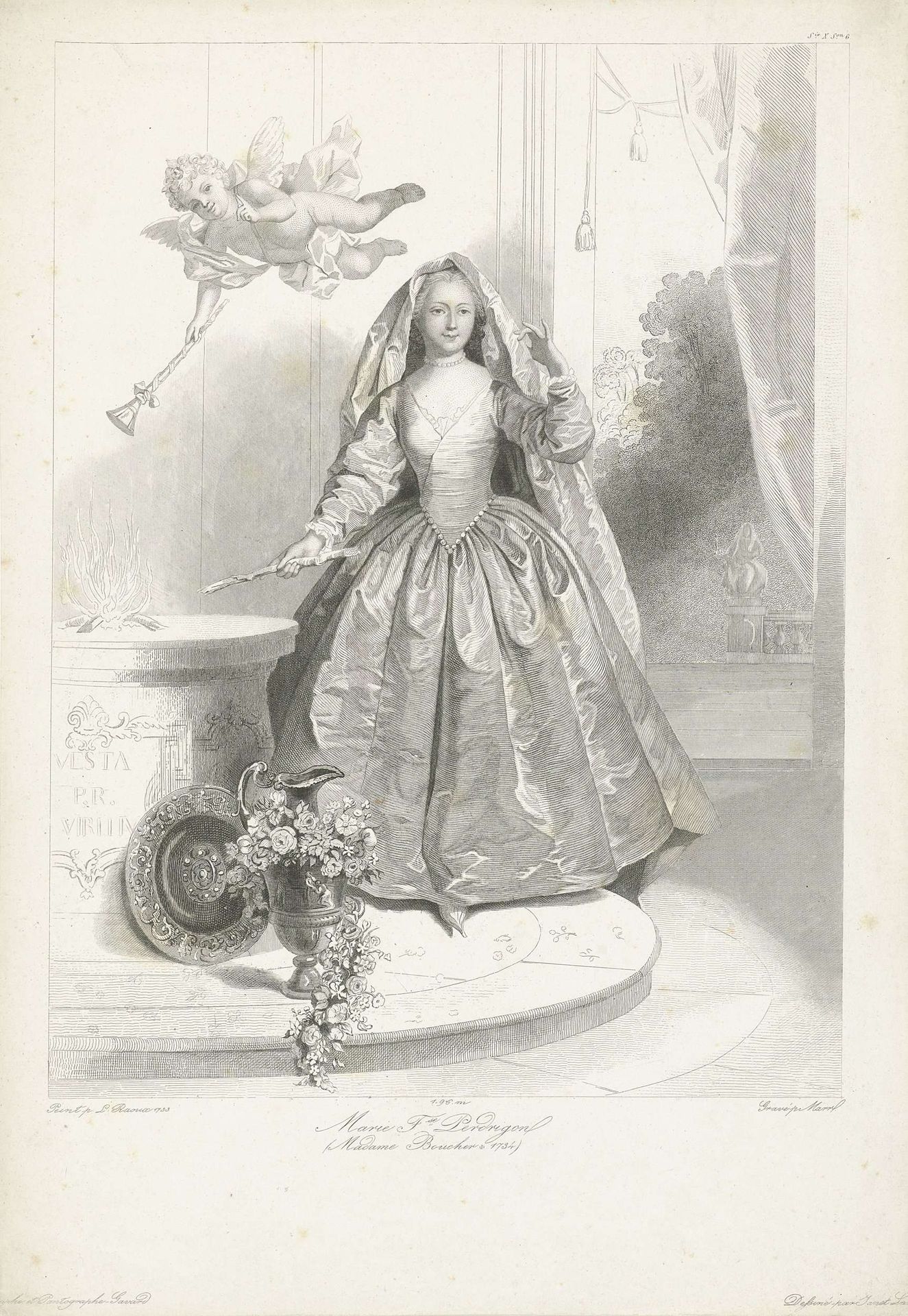 Portret van Marie Françoise Perdrigon by Johannes de Mare
