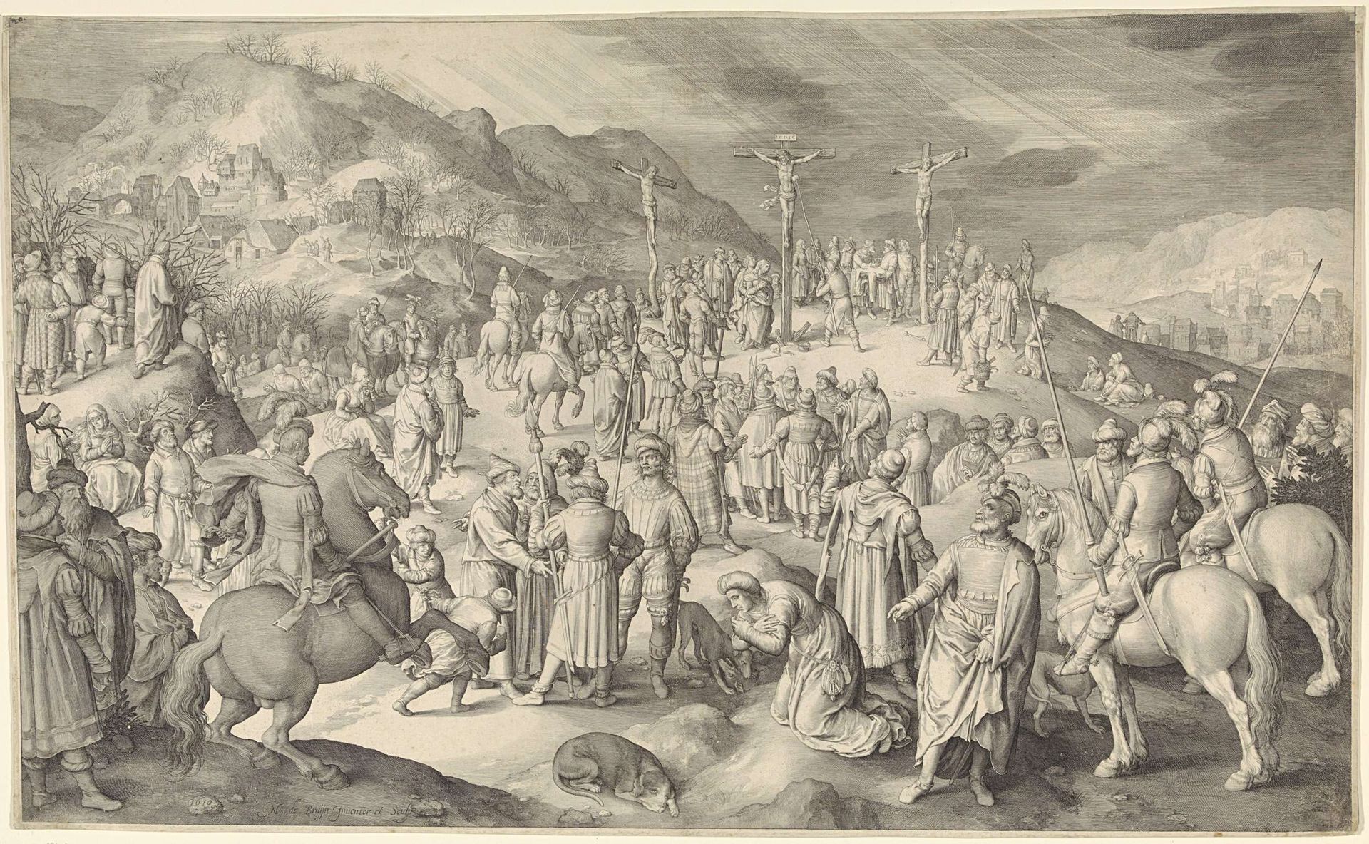 Christus aan het kruis by Nicolaes de Bruyn