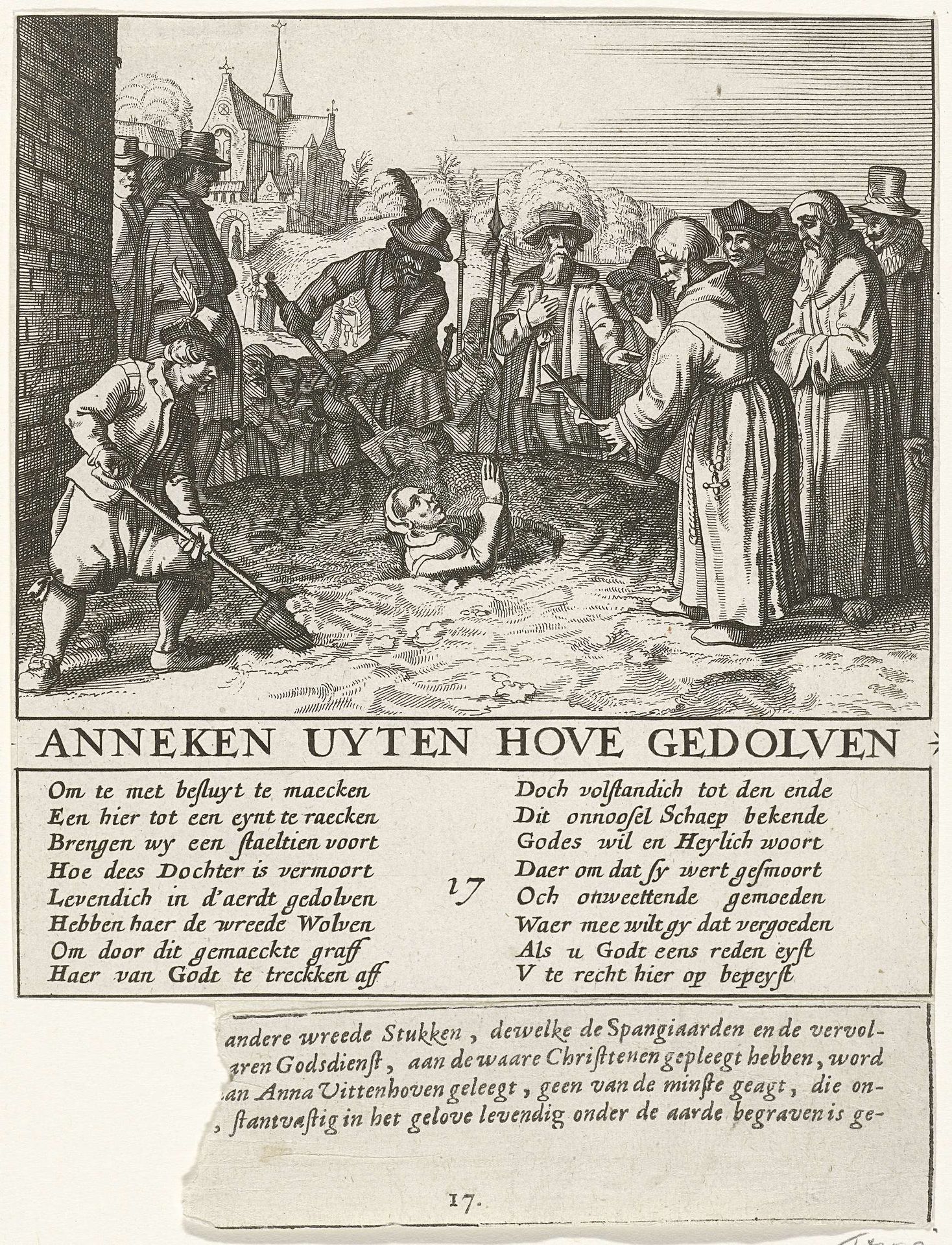Anneken van den Hove te Brussel levend begraven, 1597 by Anonymous
