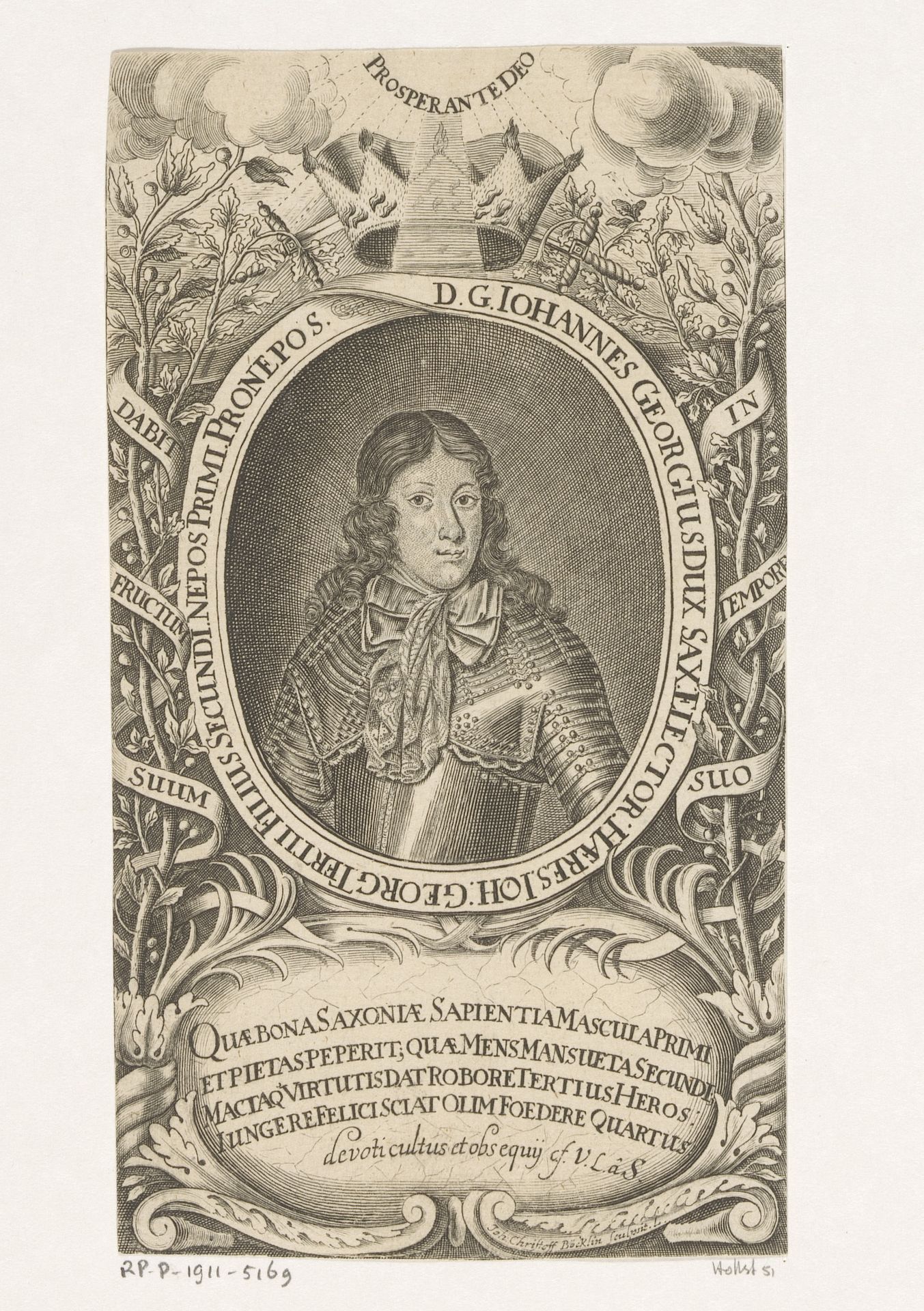 Portret van Johann Georg IV von Sachsen by Johann Christoph Boecklin