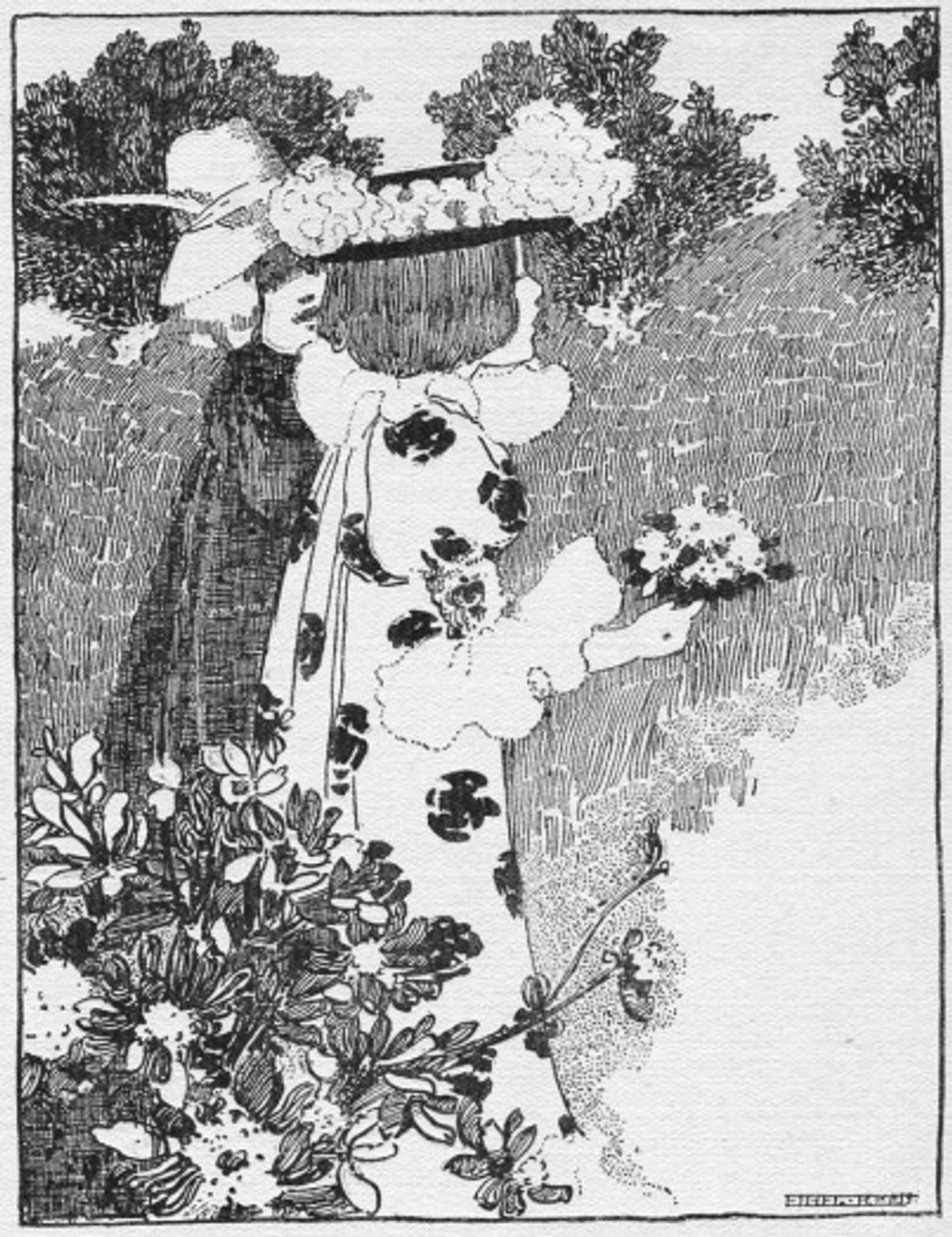 Illustration from In Childhoods Country (Moulton) by Ethel Reed