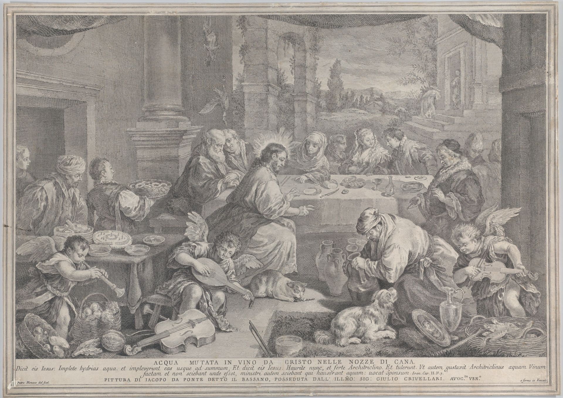 Christ turning wine into water at the wedding at Cana by Pietro Monaco