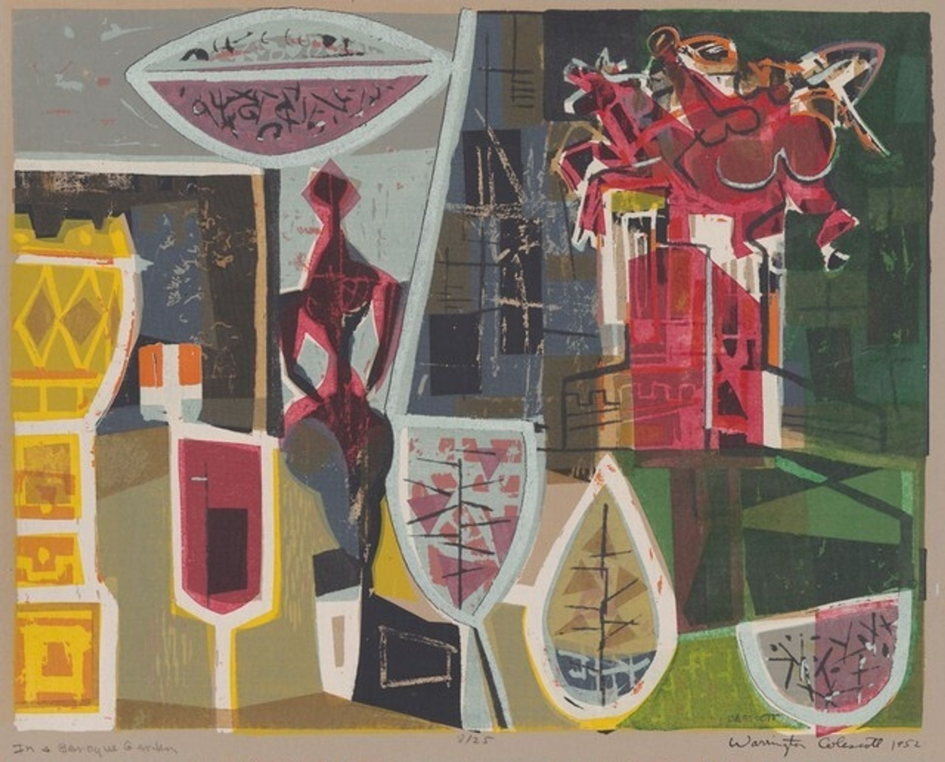 In a Baroque Garden by Warrington Colescott