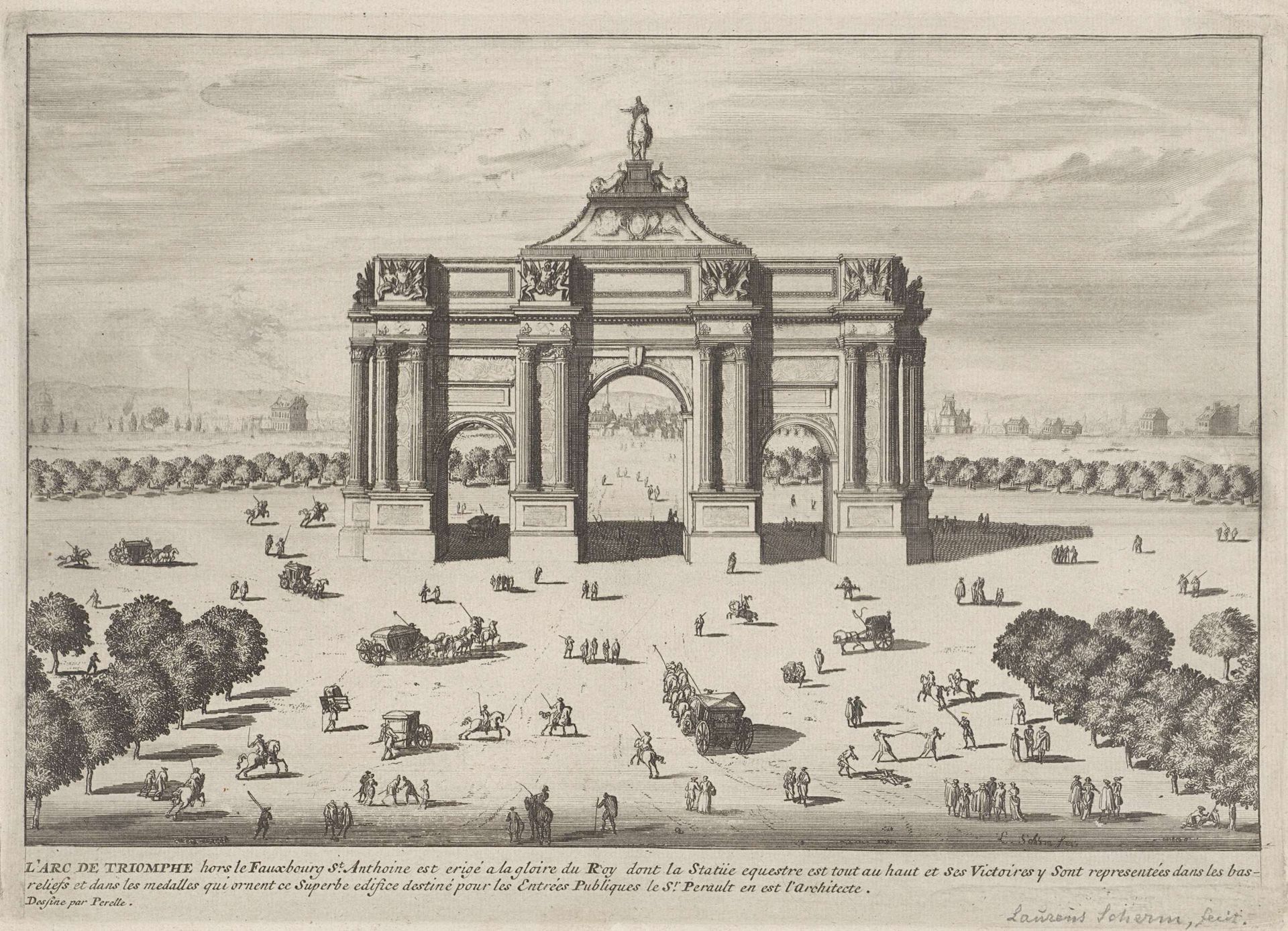 Triomfboog bij Fauxbourg Saint-Antoine by Laurens Scherm
