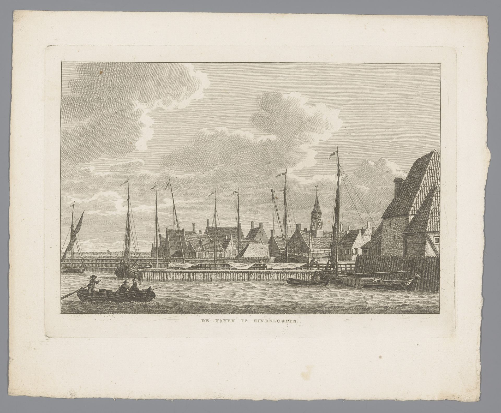 Gezicht op de haven van Hindeloopen by Carel Frederik (I) Bendorp