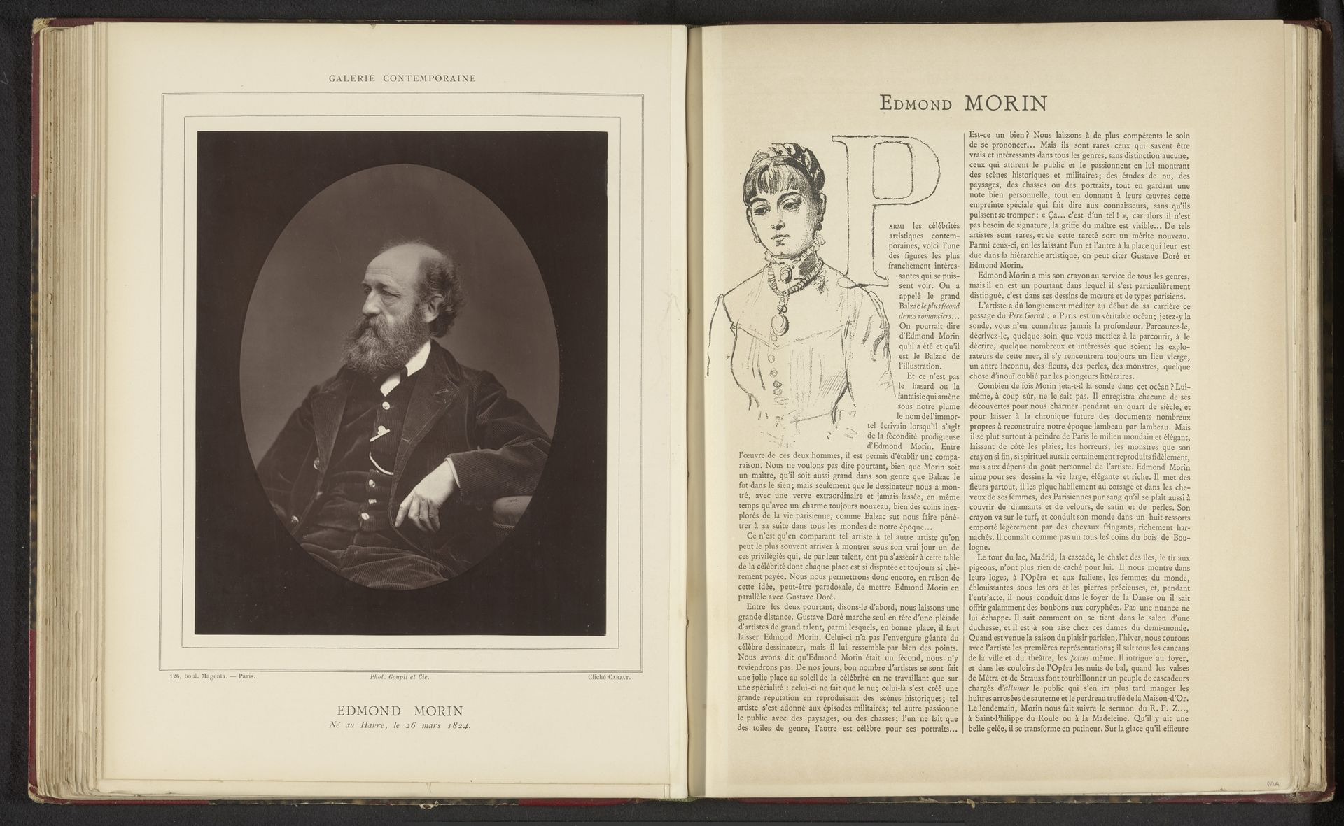 Fotoreproductie van een tekening door vermoedelijk Edmond Morin, voorstellend een groep mensen voor het hoofd van het Vrijheidsbeeld by Anonymous