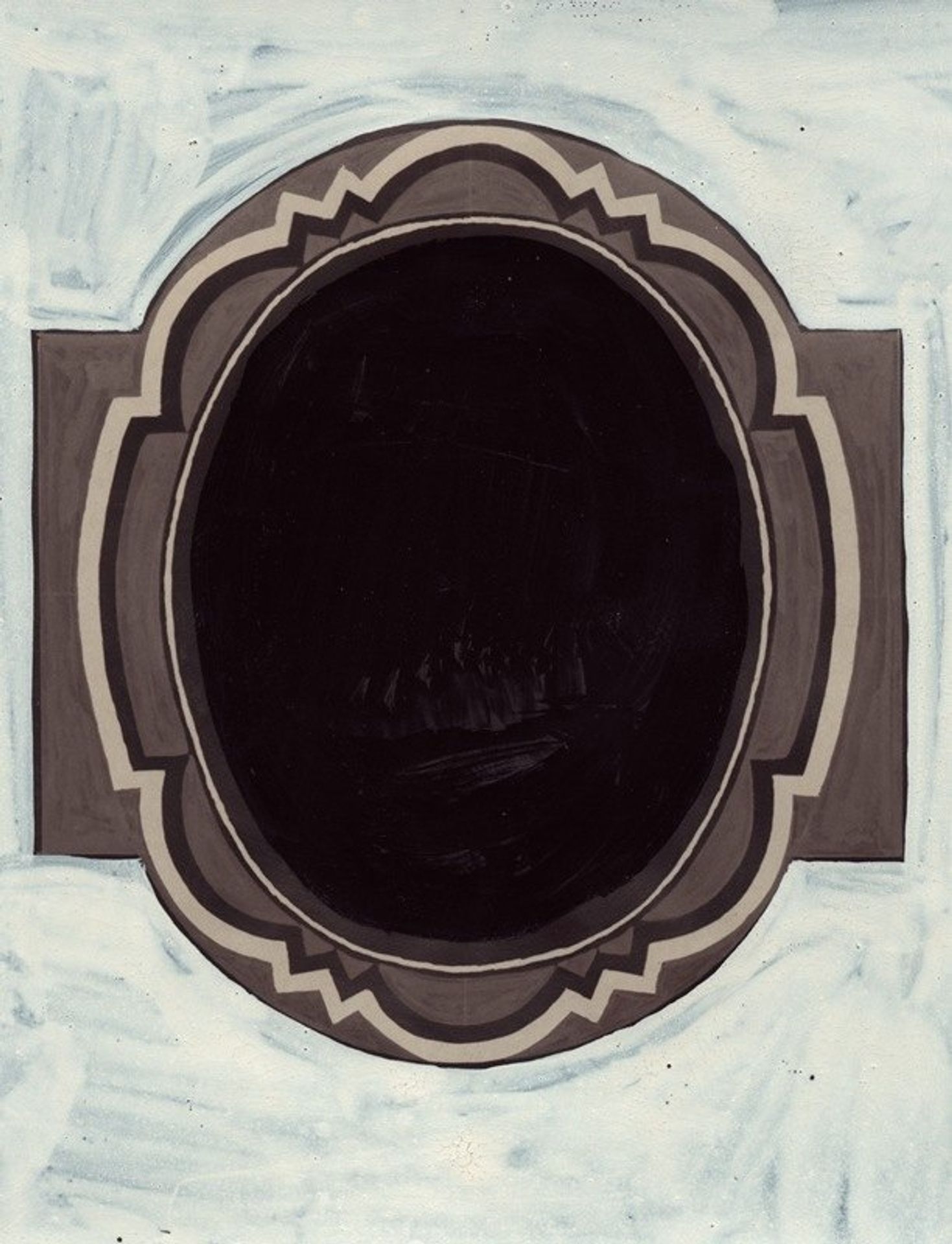 [Design for oval medallion and Ruppert Beer logo, colored black by Winold Reiss