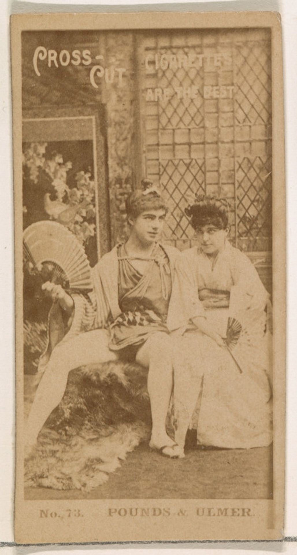 Card Number 73, Pounds and Ulmer, from the Actors and Actresses series (N145-2) issued by Duke Sons & Co. to promote Cross Cut Cigarettes by W. Duke, Sons & Co.