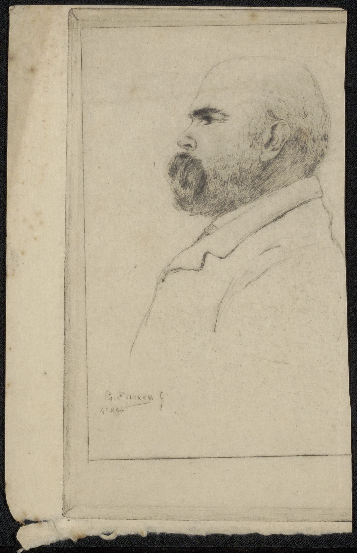 Portret van Paul Verlaine by Philip Zilcken