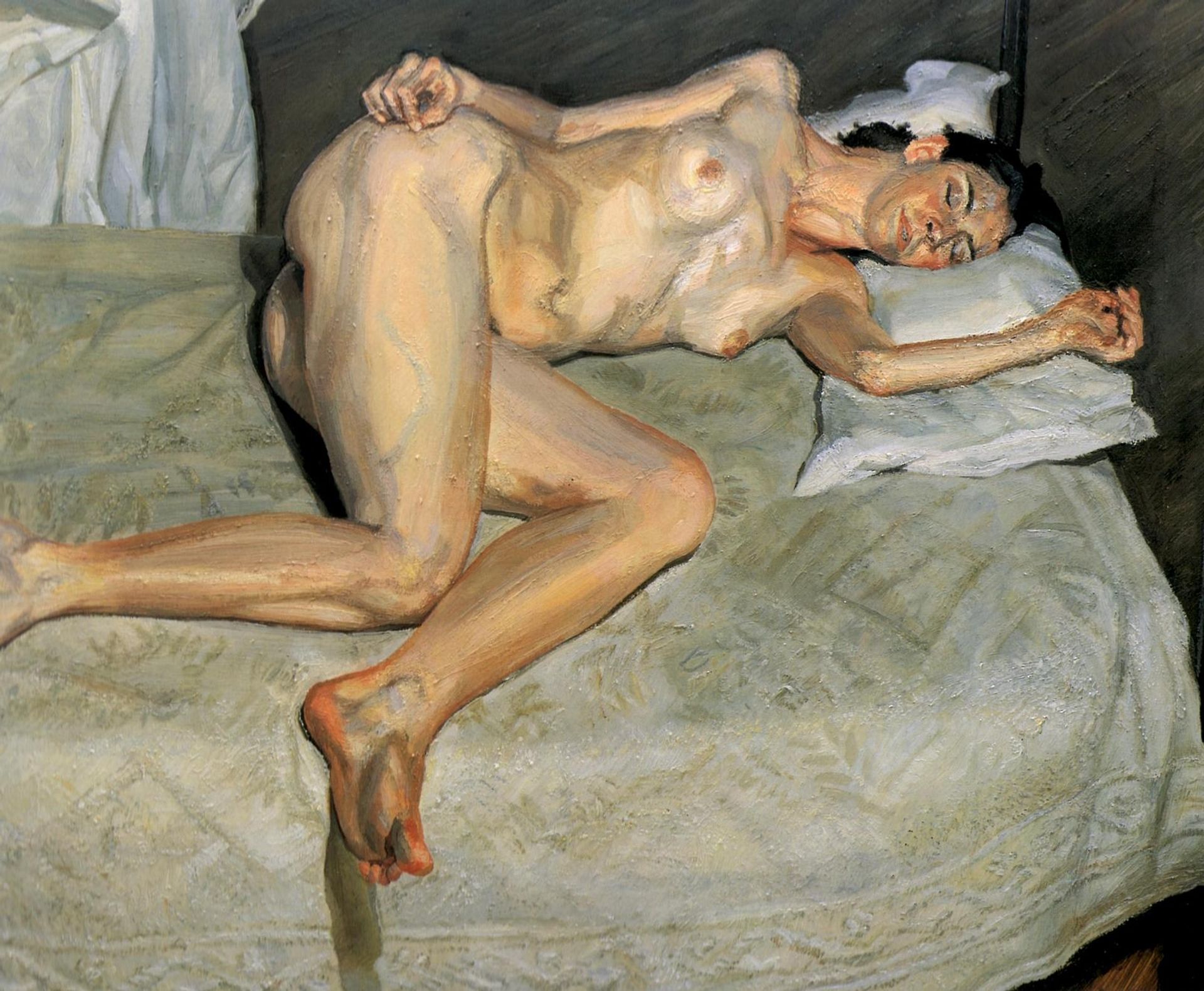 Portrait on a White Cover by Lucian Freud