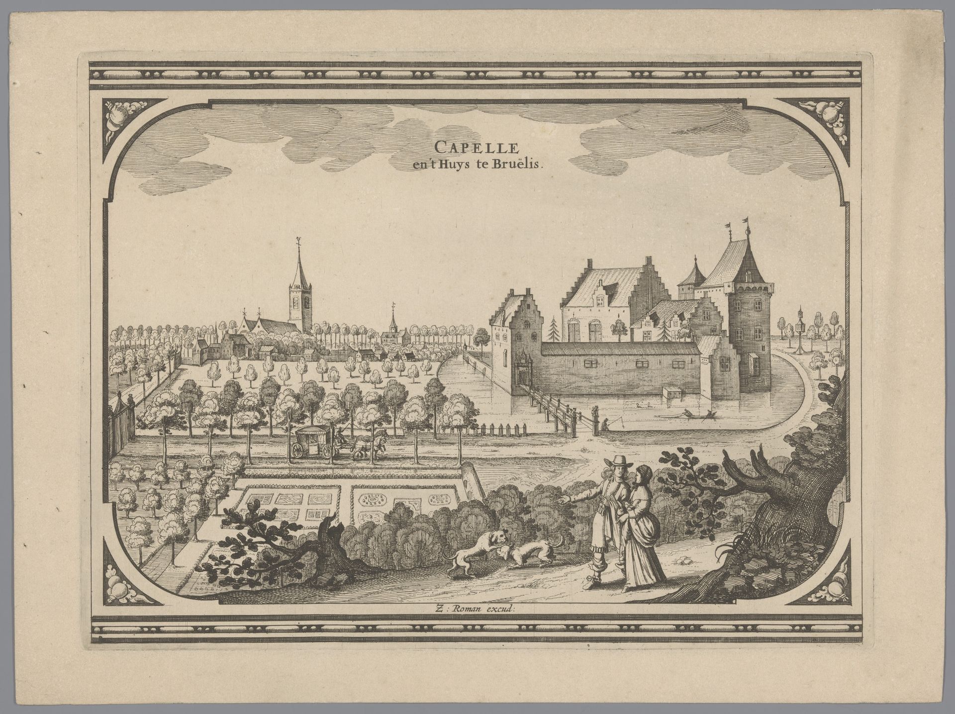 Gezicht op Kapelle en Kasteel Bruëlis by Pieter Hendricksz. Schut