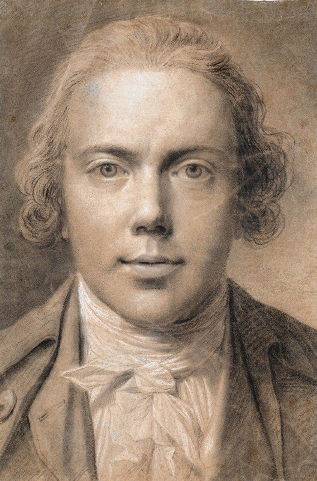 Selvportræt, brystbillede en face by Jens Juel