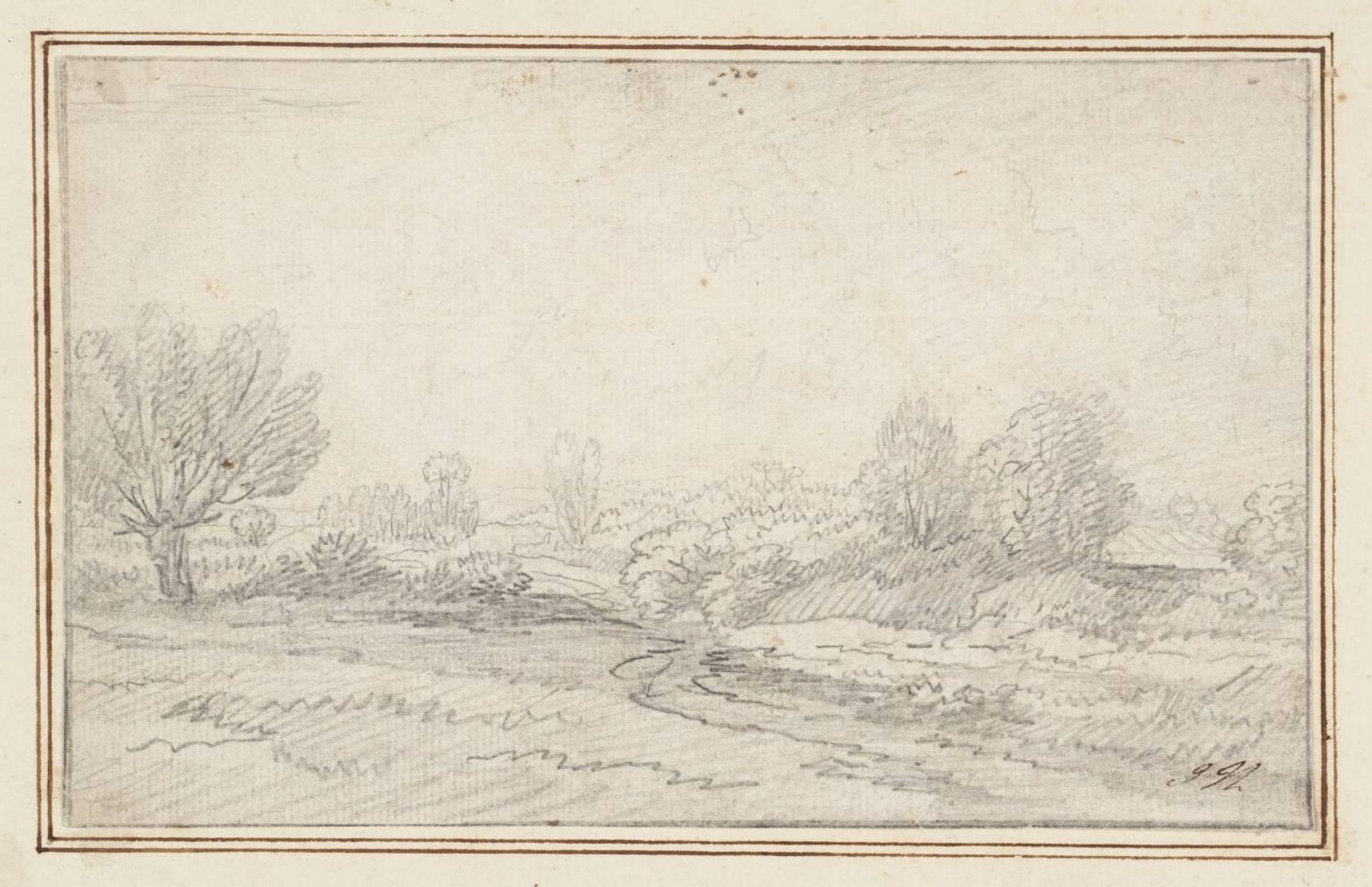 Landscape. Verso: Landscape by Jean-Baptiste-Claude Chatelain