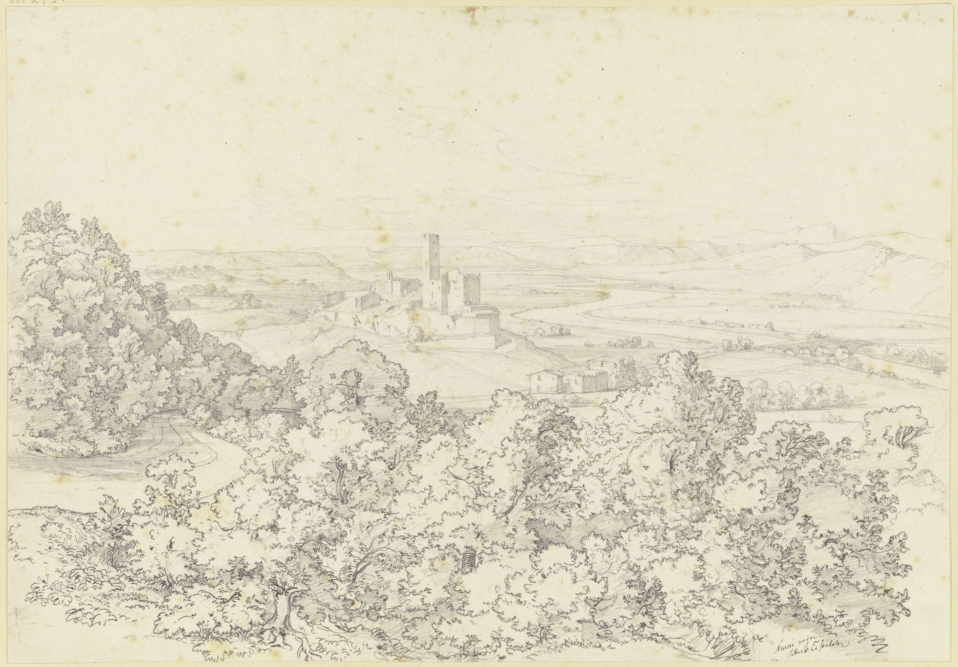 Narni an der Nera, dem Zufluss des Tibers by Friedrich Eisenlohr