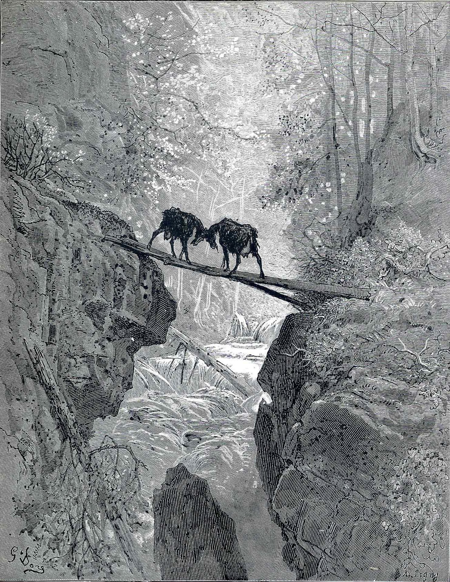 The Two Goats by Gustave Dore
