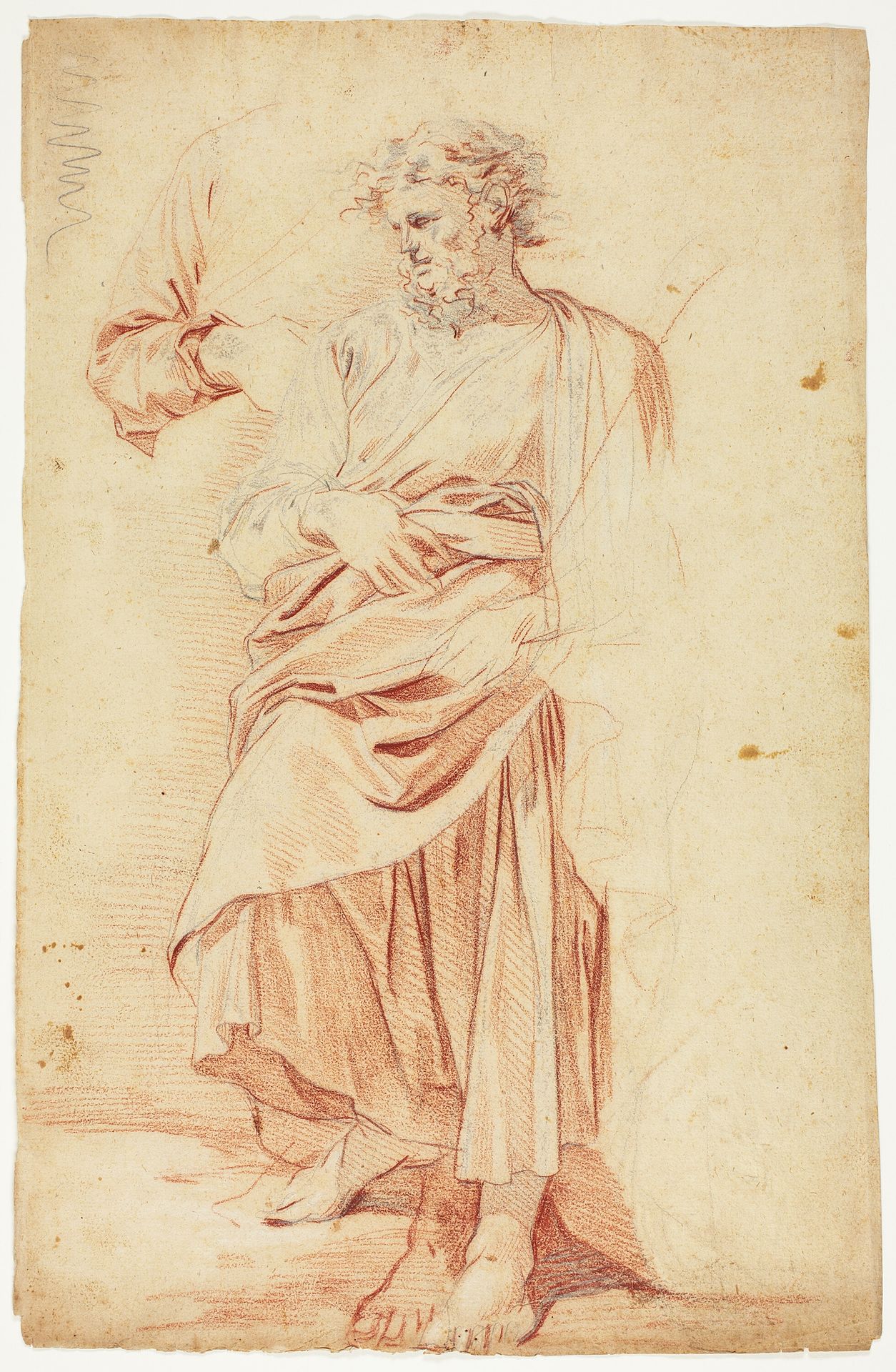 Sketches of Robed Male Prophet by Nicolas Mignard