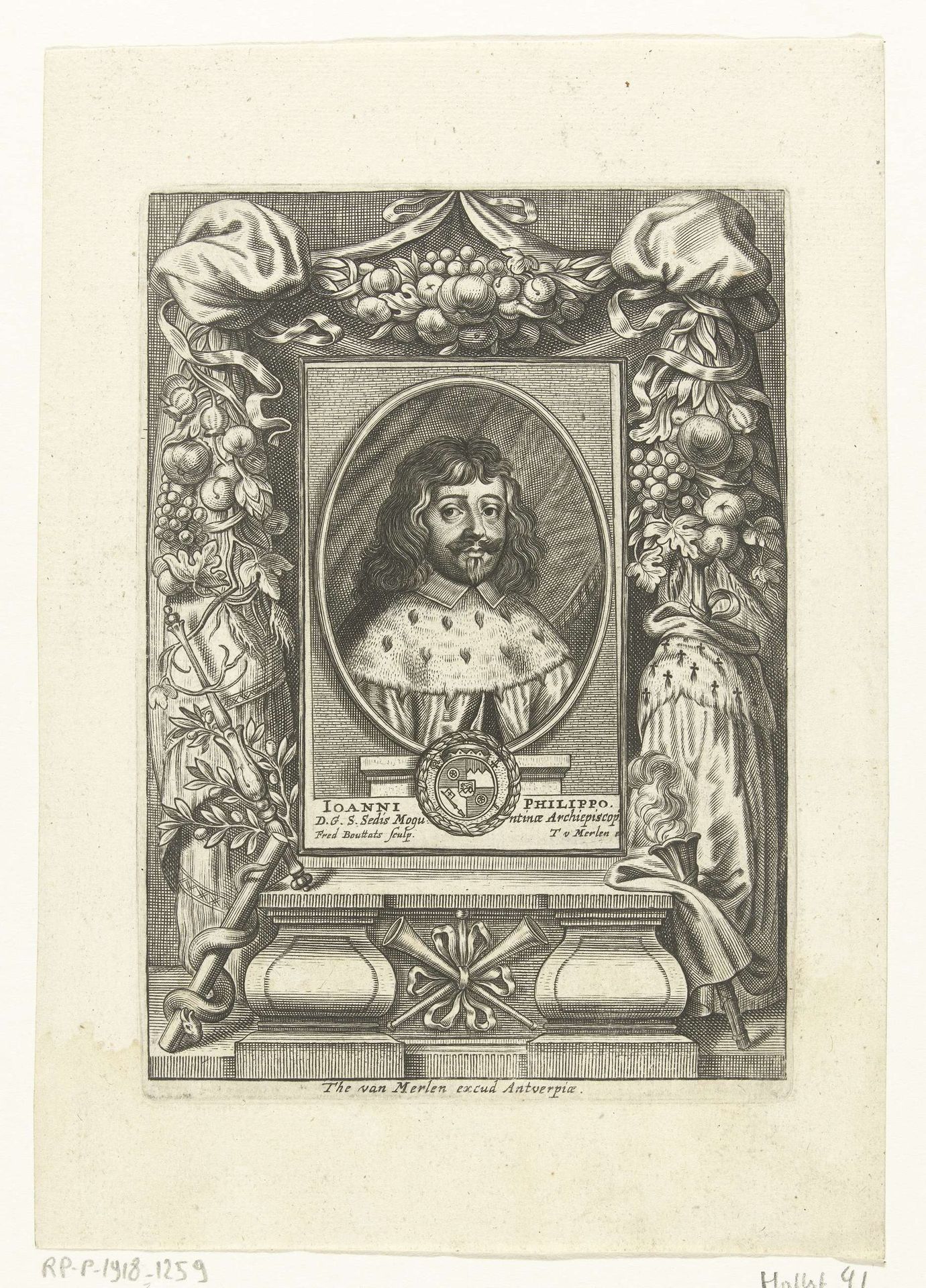 Portret van Johann Philipp von Schönborn by Frederik (I) Bouttats