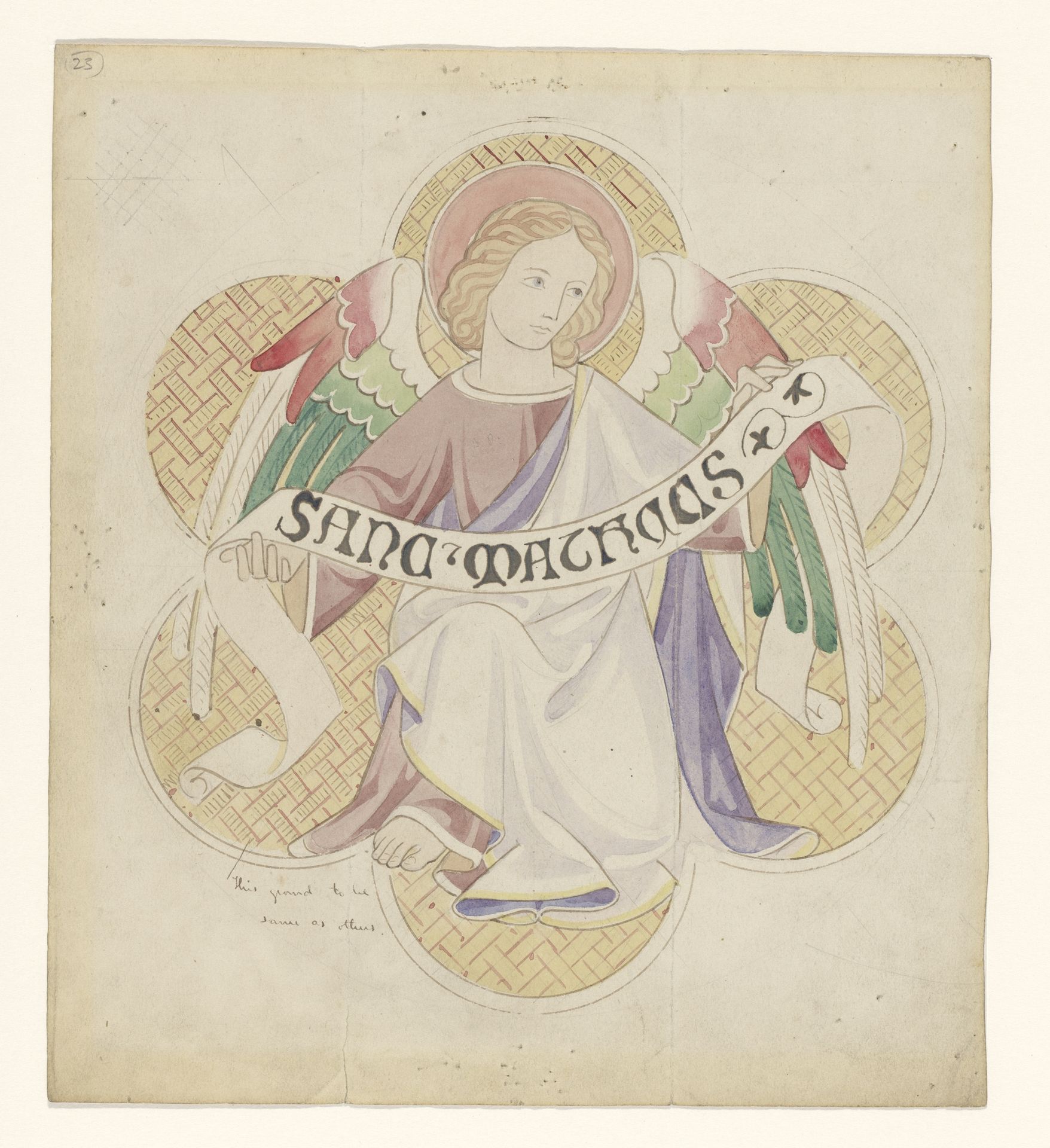 Ontwerp voor borduurwerk met de evangelist Matteüs by Hardman & Co.