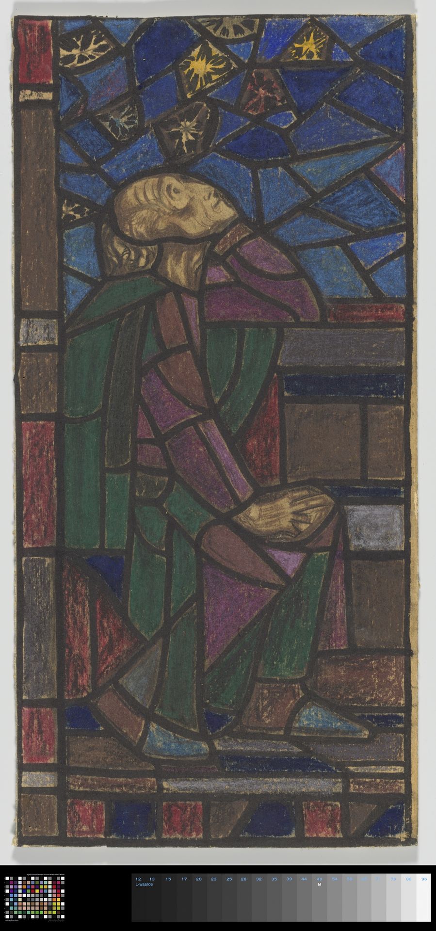 Ontwerp voor raam in het Nederlands Paviljoen op de tentoonstelling Arts Décoratifs te Parijs, 1925 by Richard Nicolaüs Roland Holst