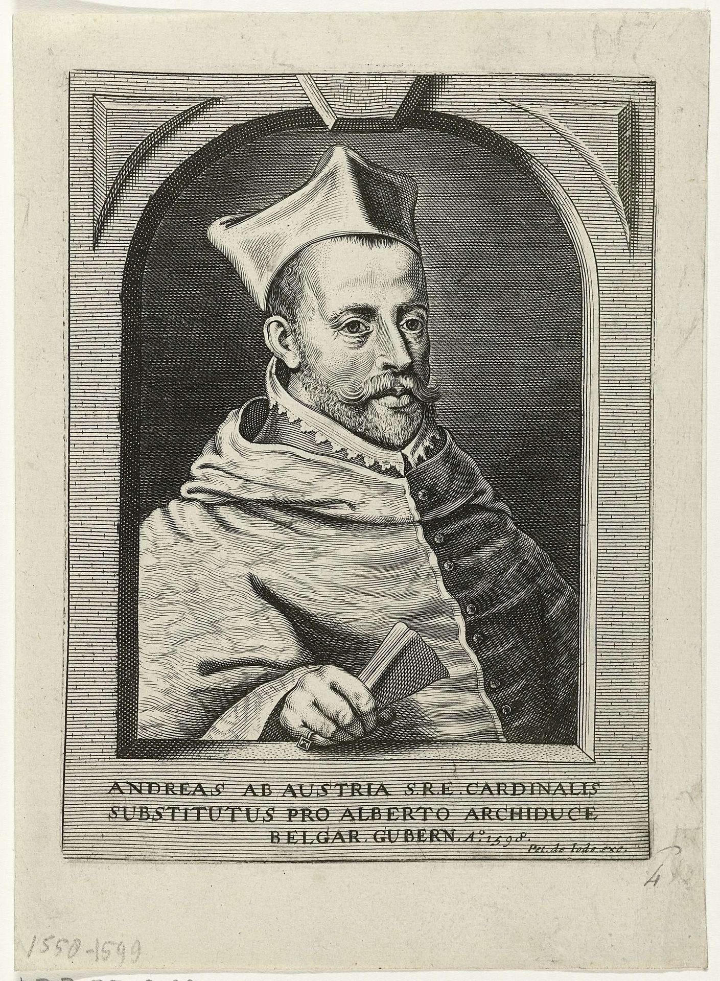 Portret van Andreas van Oostenrijk by Pieter de (II) Jode