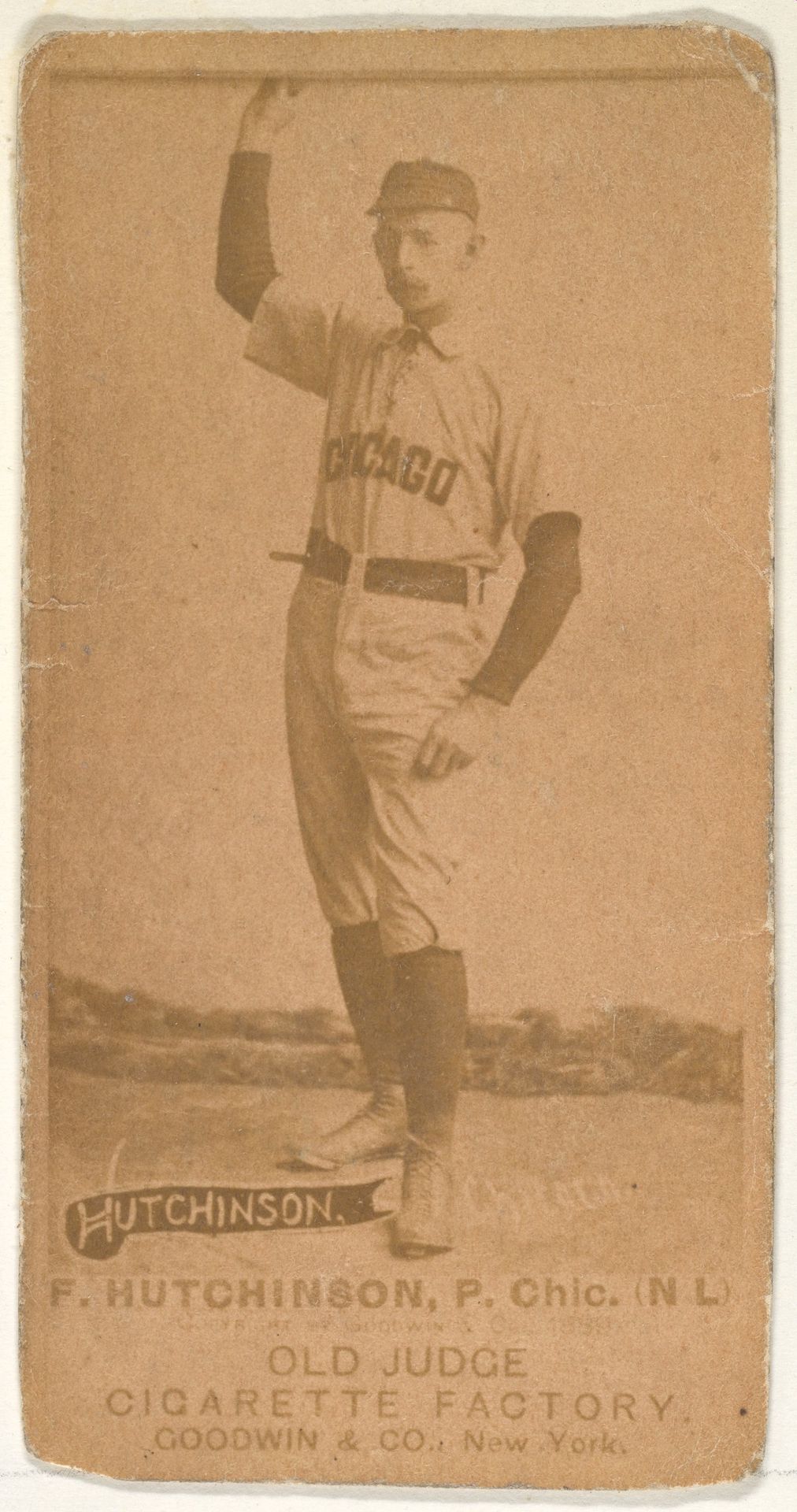 F. Hutchinson, Pitcher, Chicago, from the Old Judge series (N172) for Old Judge Cigarettes by Goodwin & Company