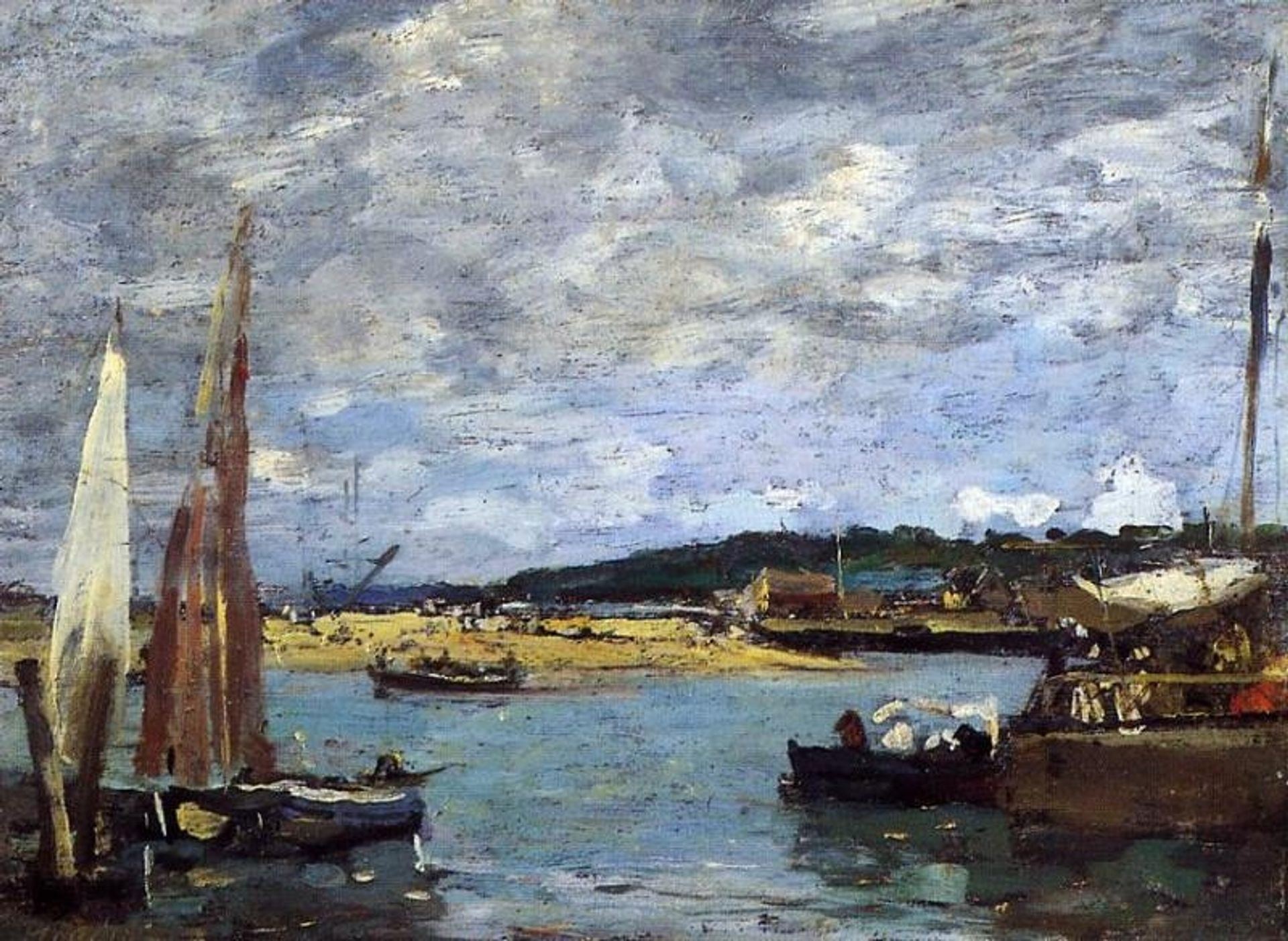 The Ferry to Deauville by Eugène Boudin