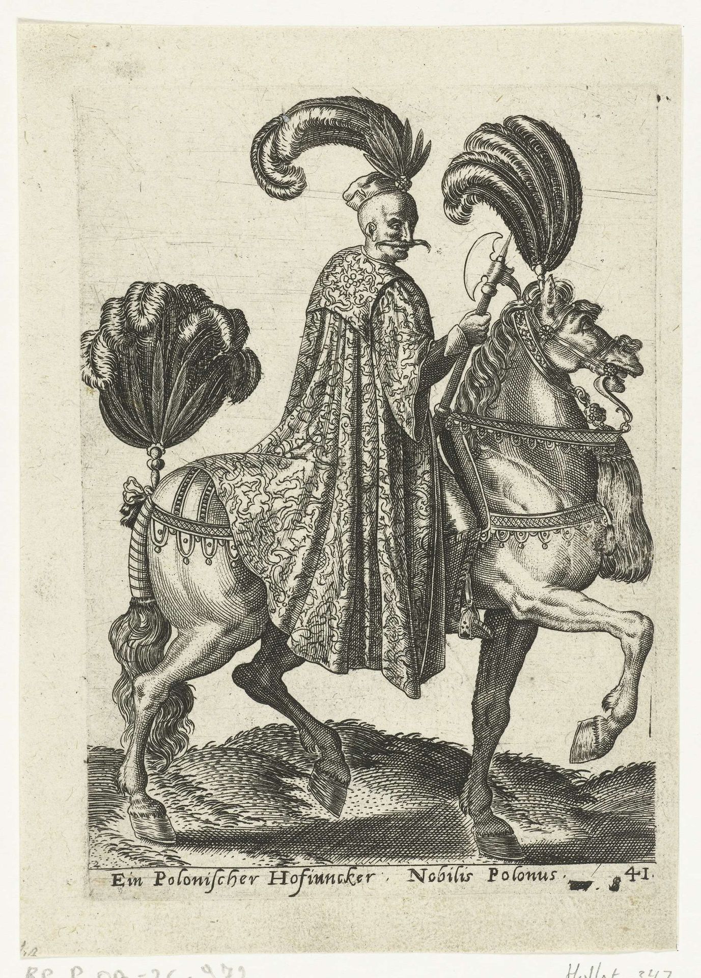Poolse jonker te paard by Abraham de Bruyn