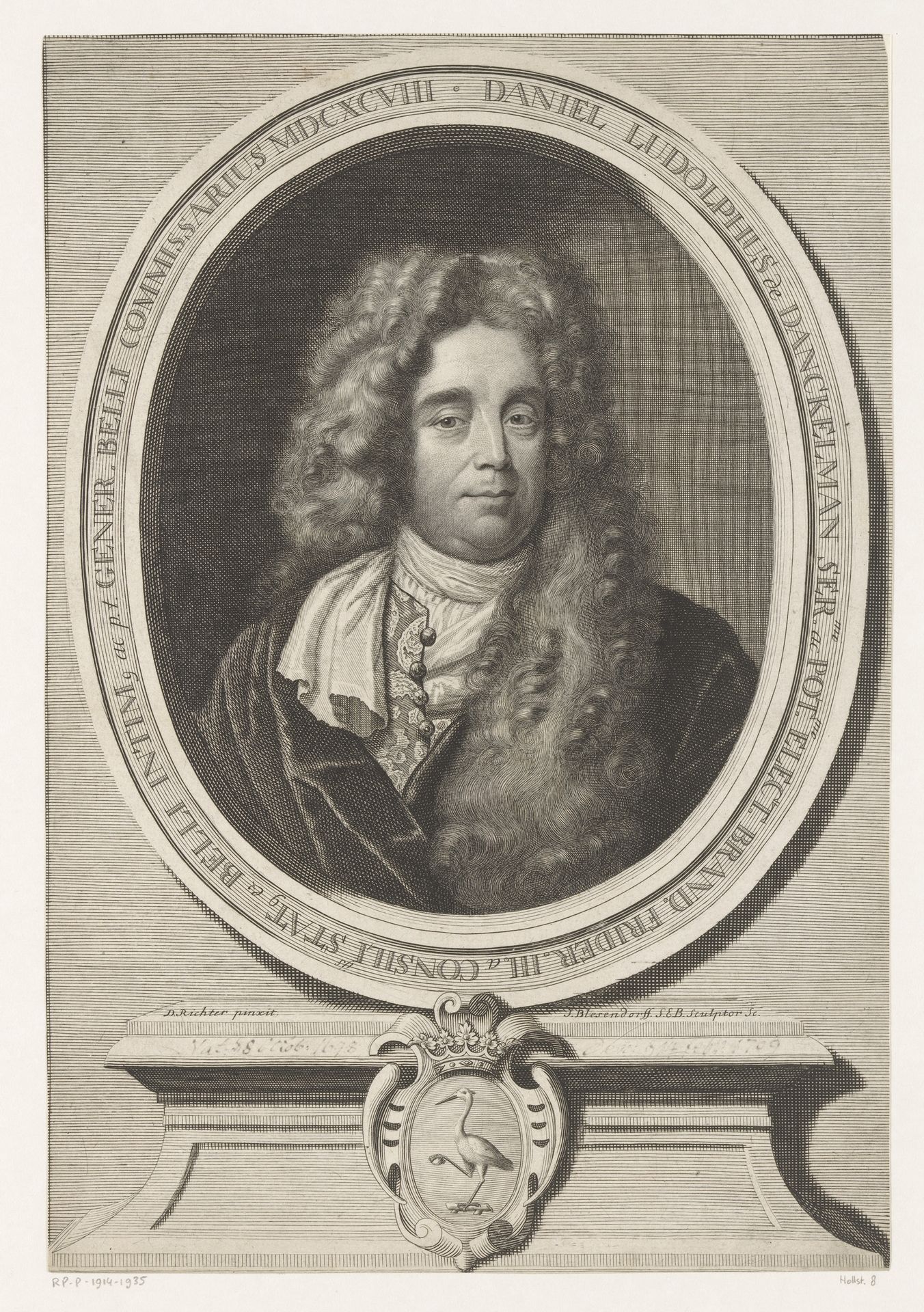 Portret van Daniel Ludolph, Freiherr von Danckelman by Samuel Blesendorf