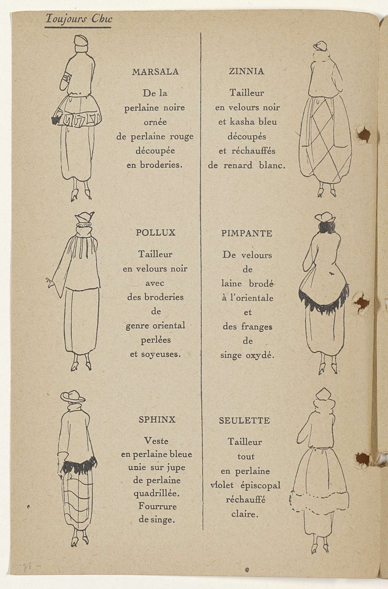 Toujours Chic Hiver 1921-1922: index by G-P. Joumard
