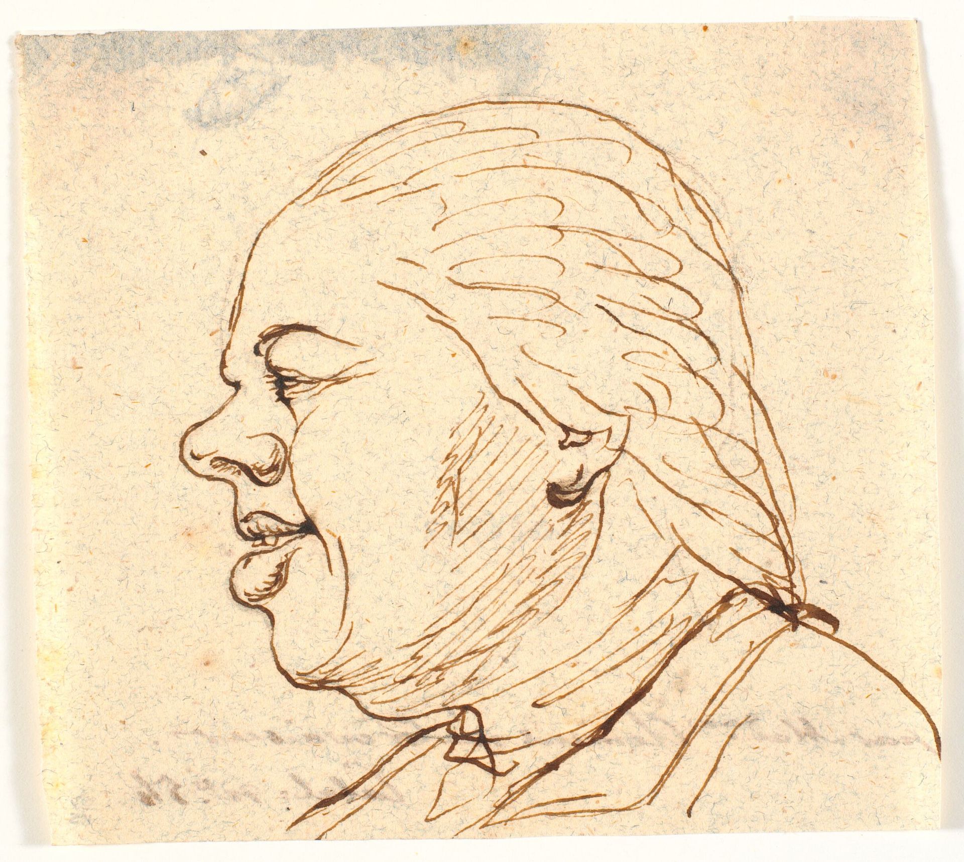 Herreportræt. Profil til venstre. Karikatur by Marie Jeanne Clemens