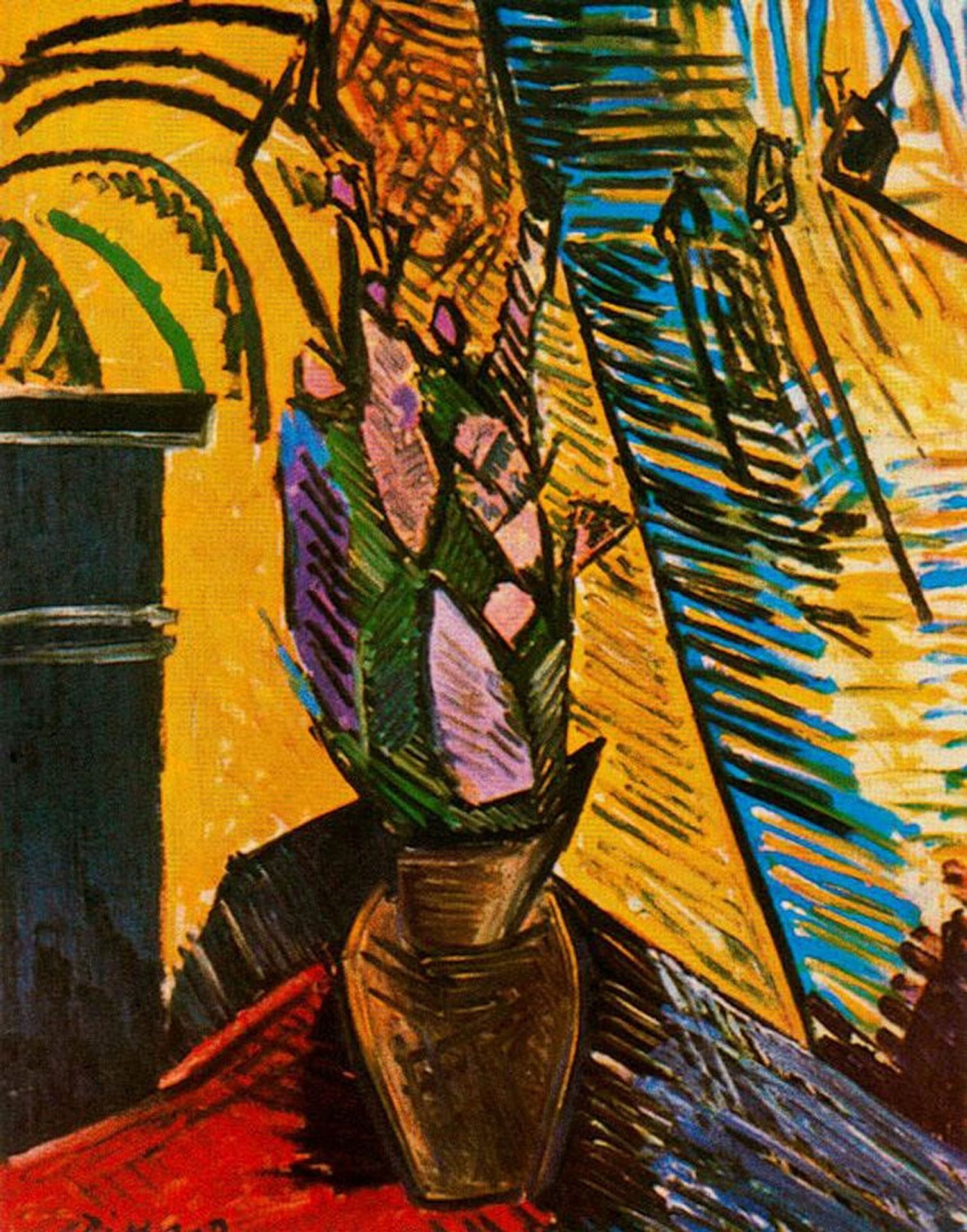 Flowers on the table by Pablo Picasso