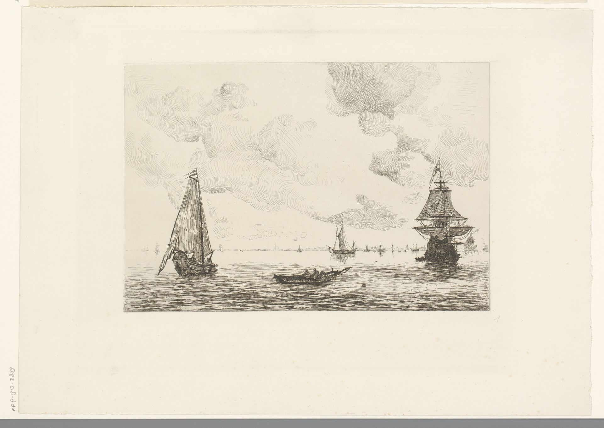 Schepen liggen voor anker bij een rede by Piet Verhaert