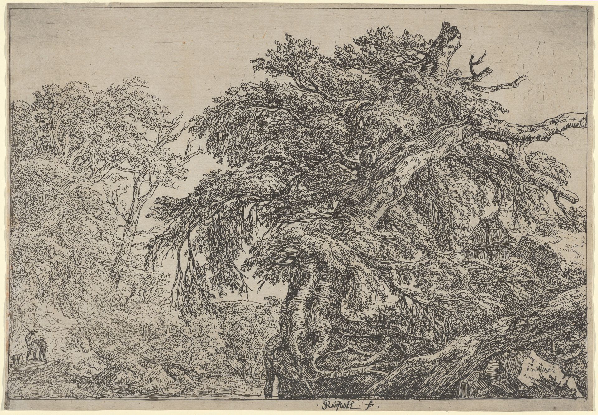 The Great Beech (Two Farmers with their Dog) by Jacob van Ruisdael