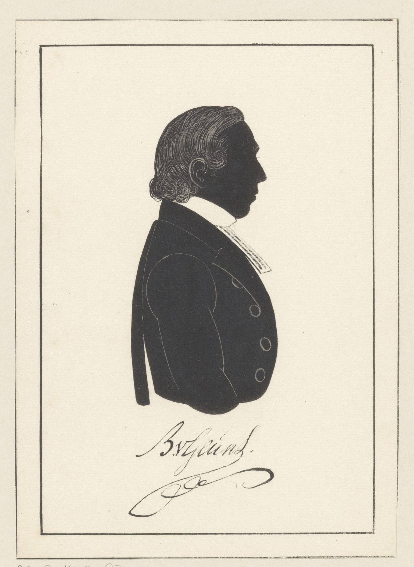 Silhouetportret van Bartel van Geuns by Pieter (IV) Barbiers