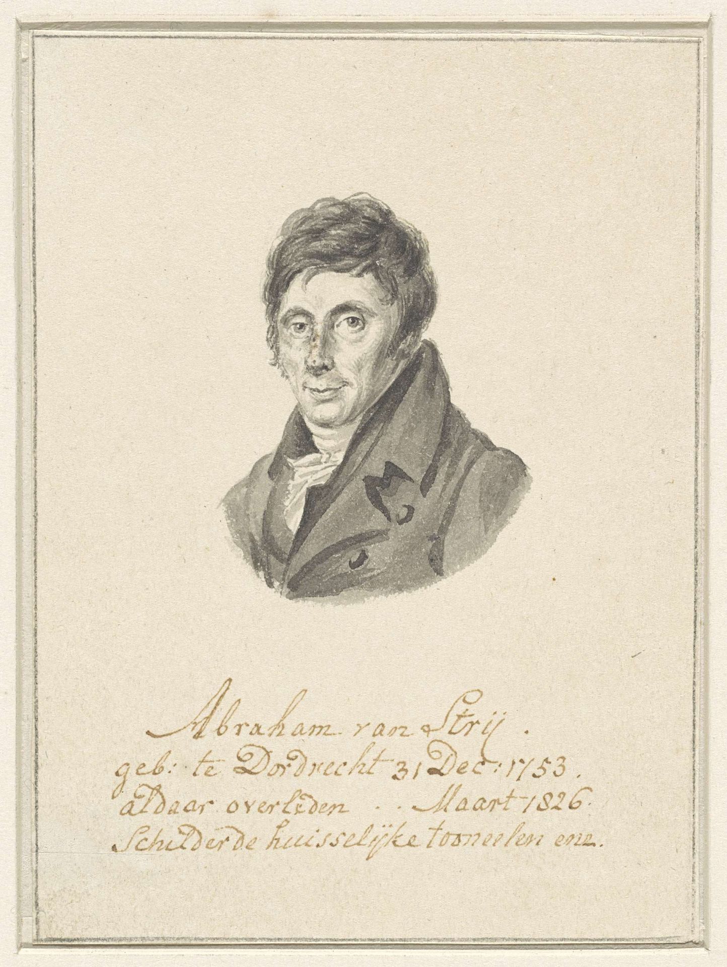 Portret van Abraham van Strij by Pieter Christoffel Wonder
