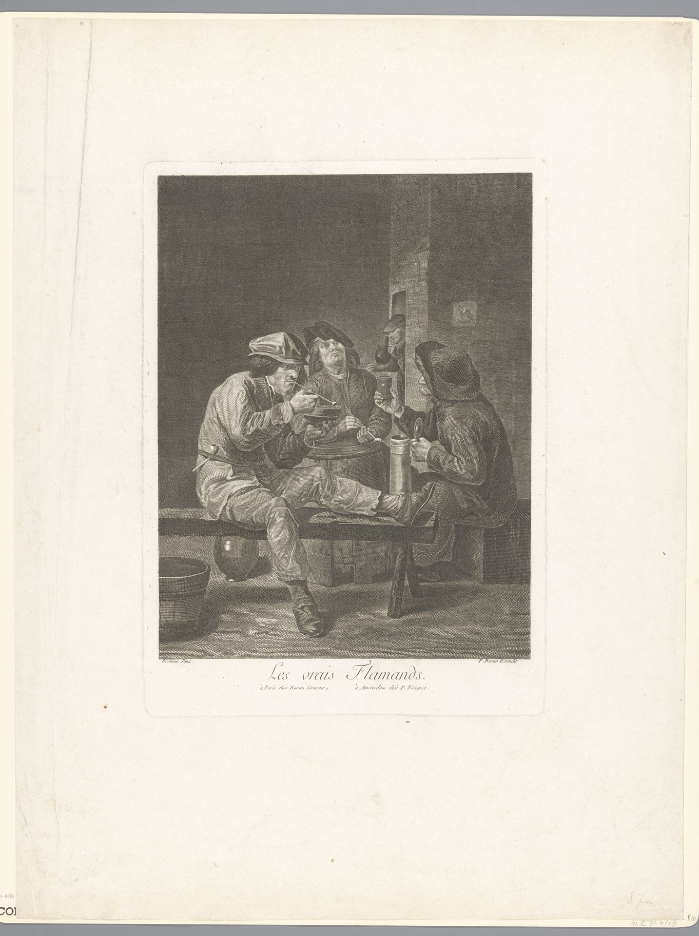 Drinkende en rokende Vlamingen by Pierre François Basan