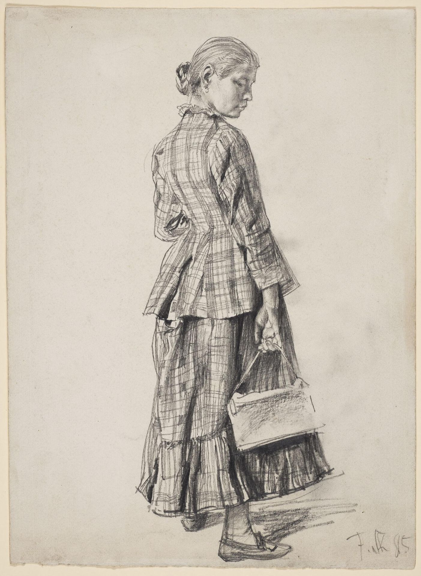 Young Woman in Street Costume by Franz Skarbina
